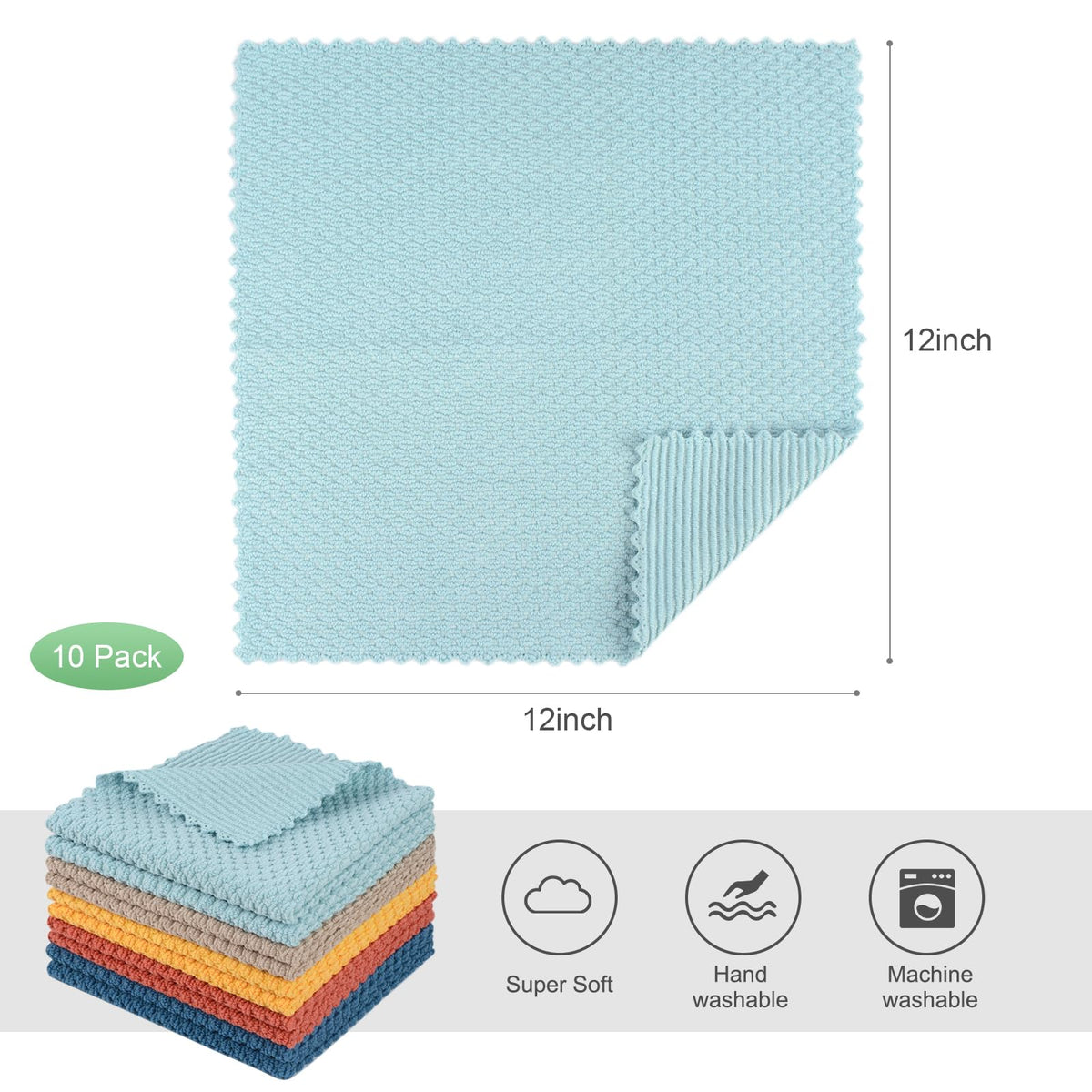 Dish Cloth for Washing Dishes Kitchen Washcloth Cleaning Cloth (20 Count)