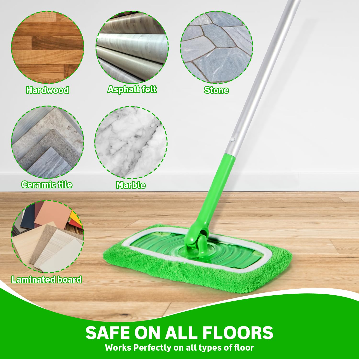 6 Pack Reusable Microfiber Mop Pads for Swiffer Sweeper Mop (6 Count)