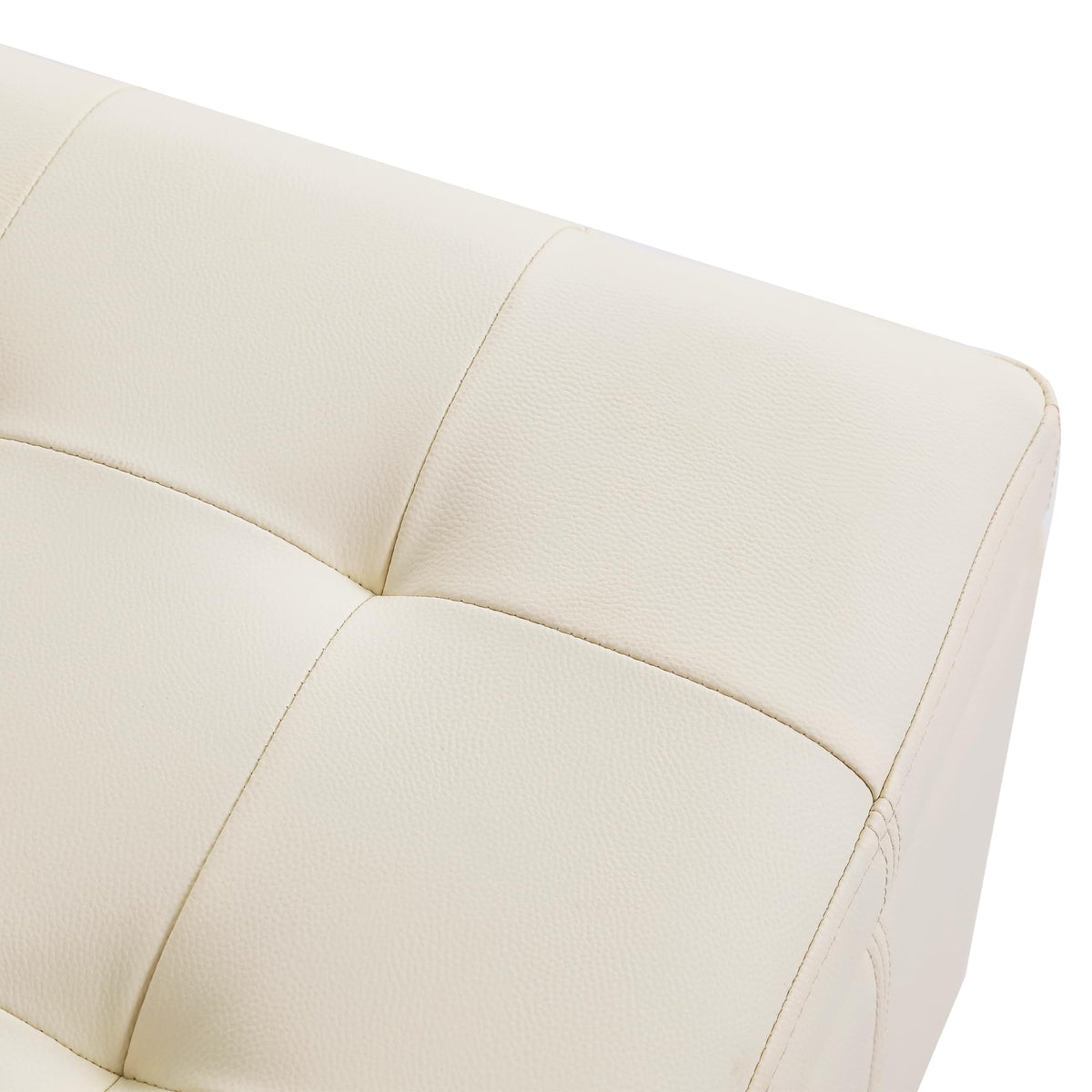 Faux Leather Storage Ottoman with Hinged Lid