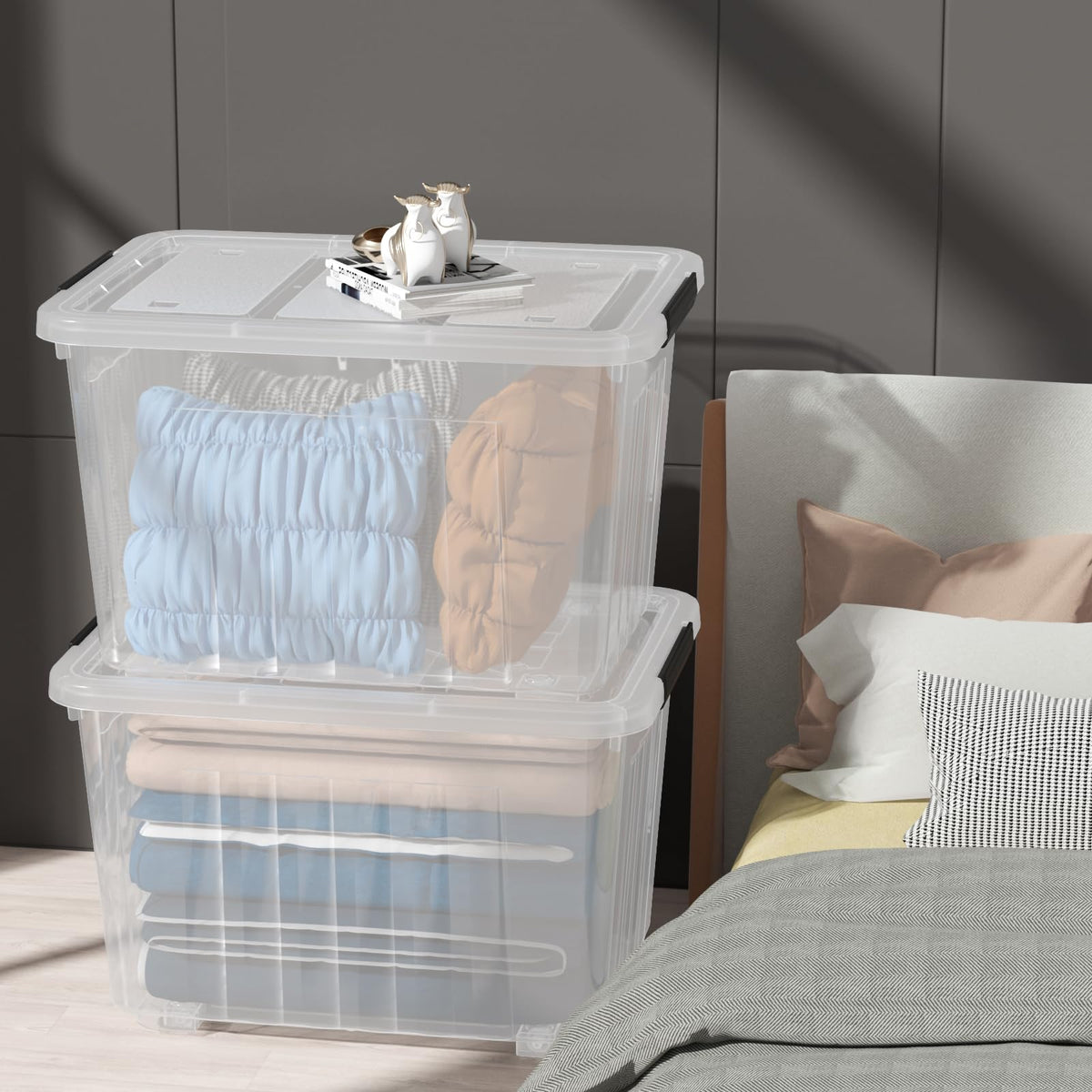 70 Quart Large Clear Storage Bins (4 Count)