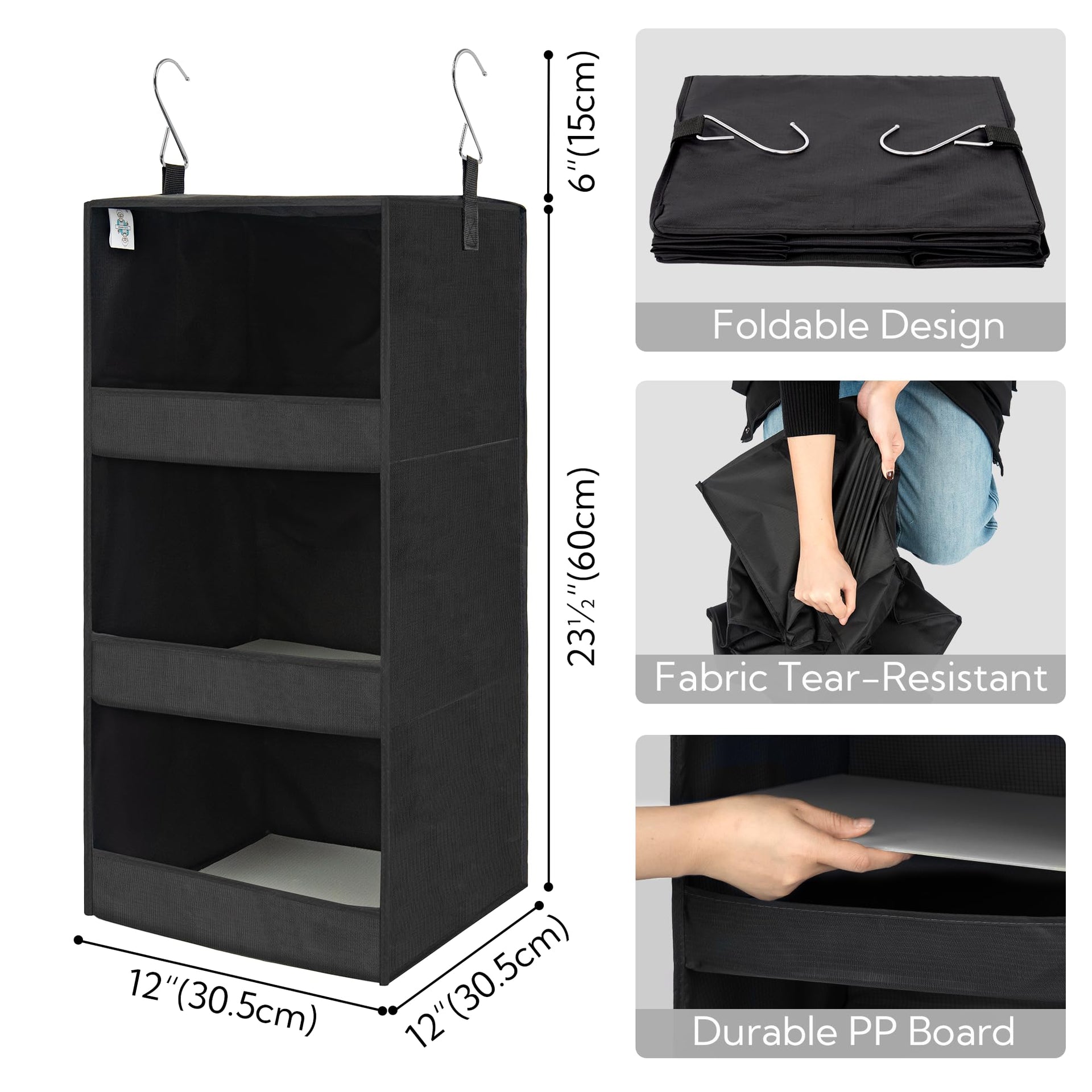 3 Shelf Hanging Closet Organizer (2 Count)