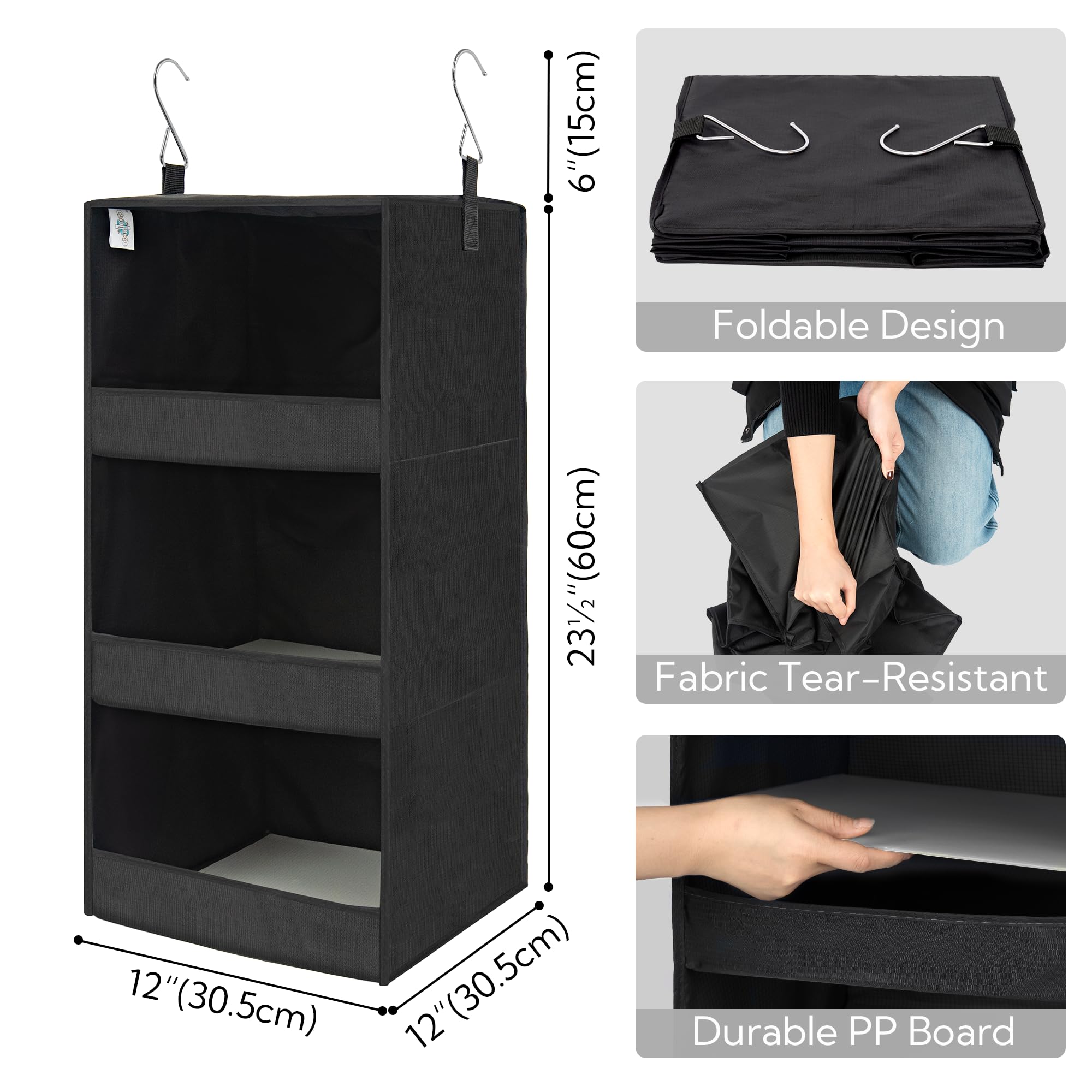 3 Shelf Hanging Closet Organizer (2 Count)