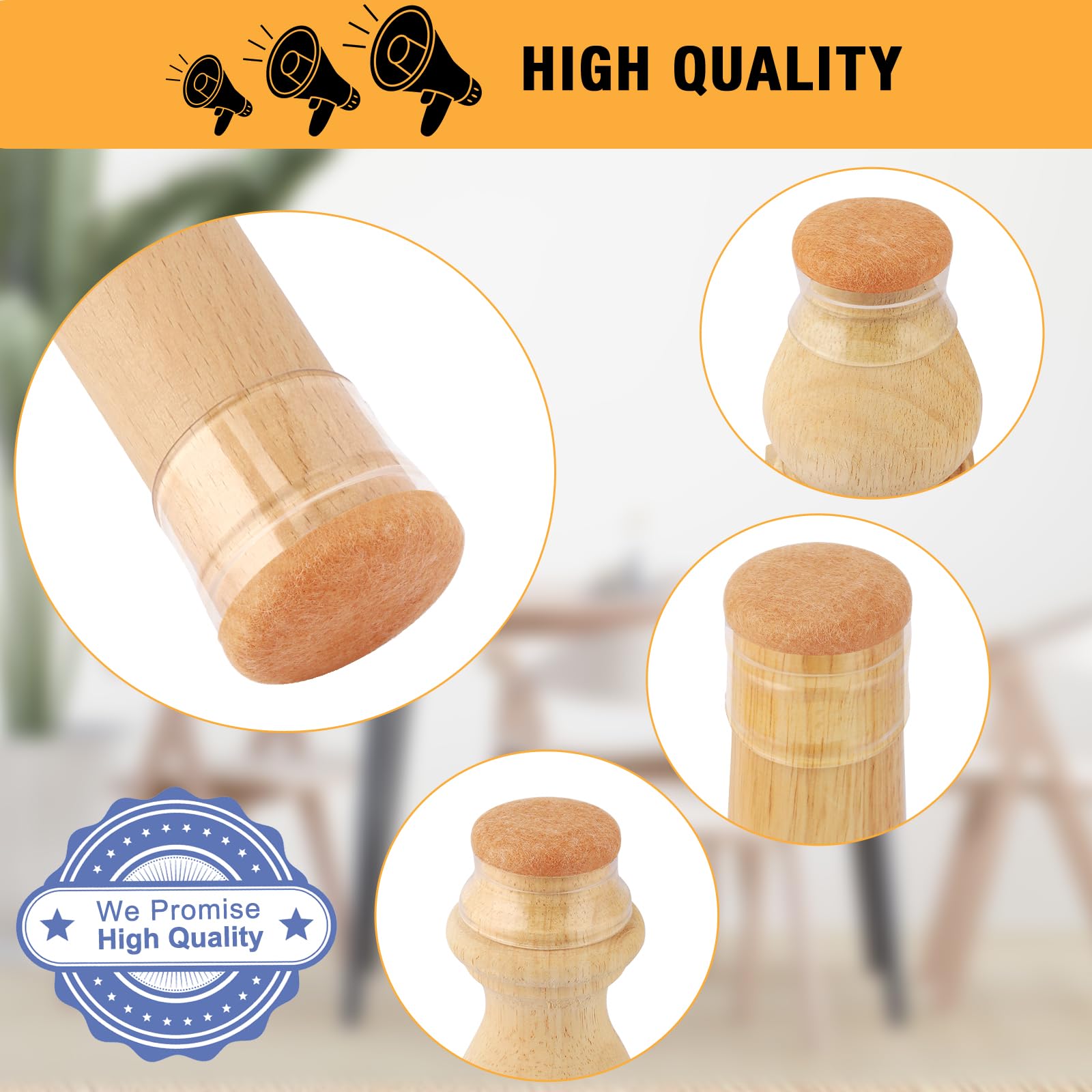 32 Pcs Round Silicone Chair Leg Floor Protectors (32 Count)