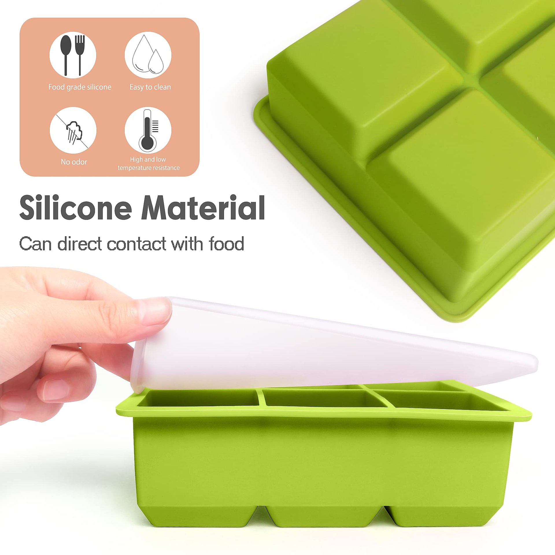 Silicone Ice Cube Trays 3 Pack (3 Count)