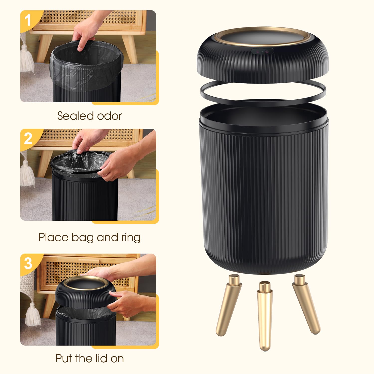 Automatic Motion Sensor Trash Can Bathroom