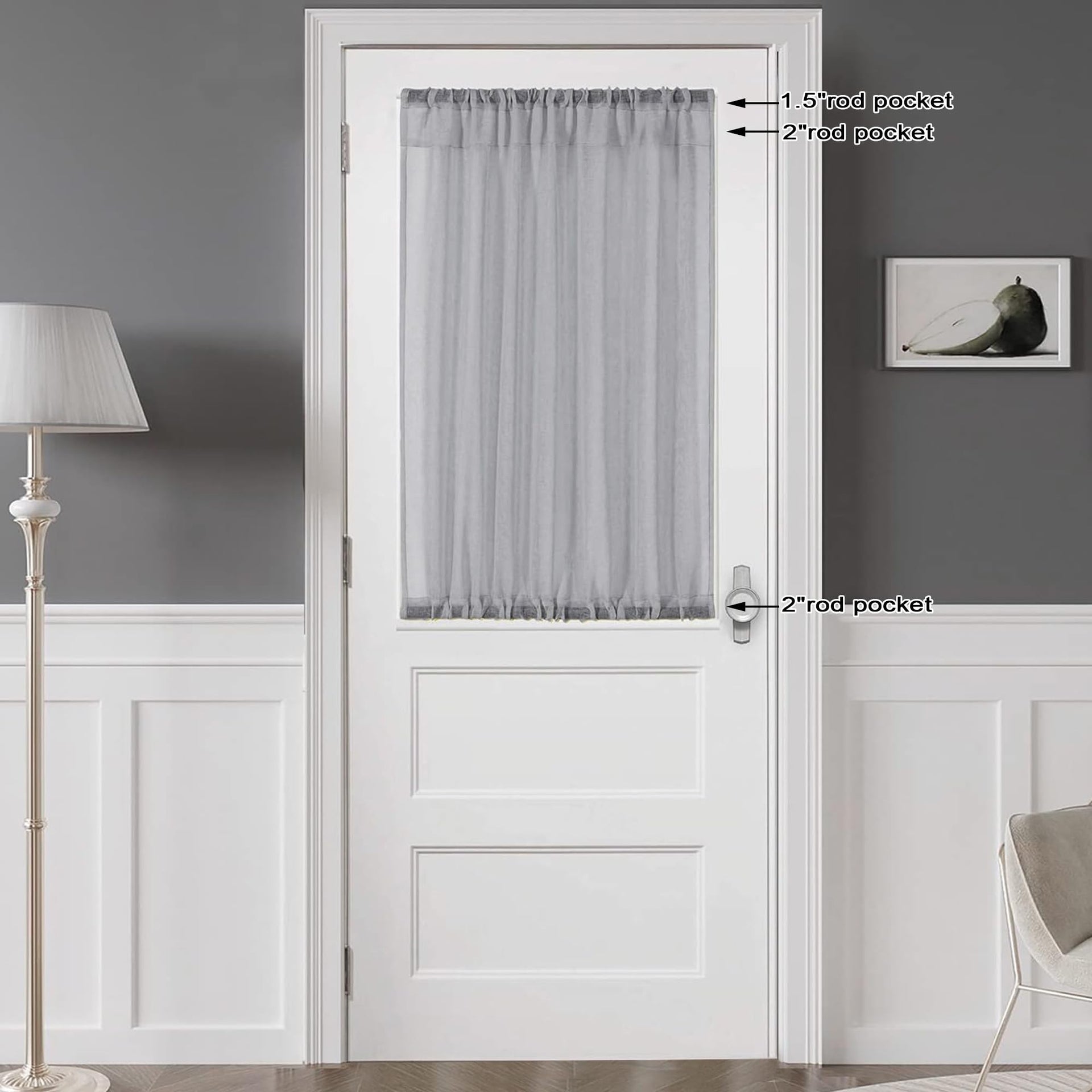 Sheer Window Curtains Tier 2 Pieces Set