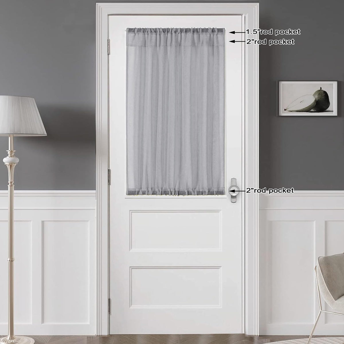 Sheer Window Curtains Tier 2 Pieces Set