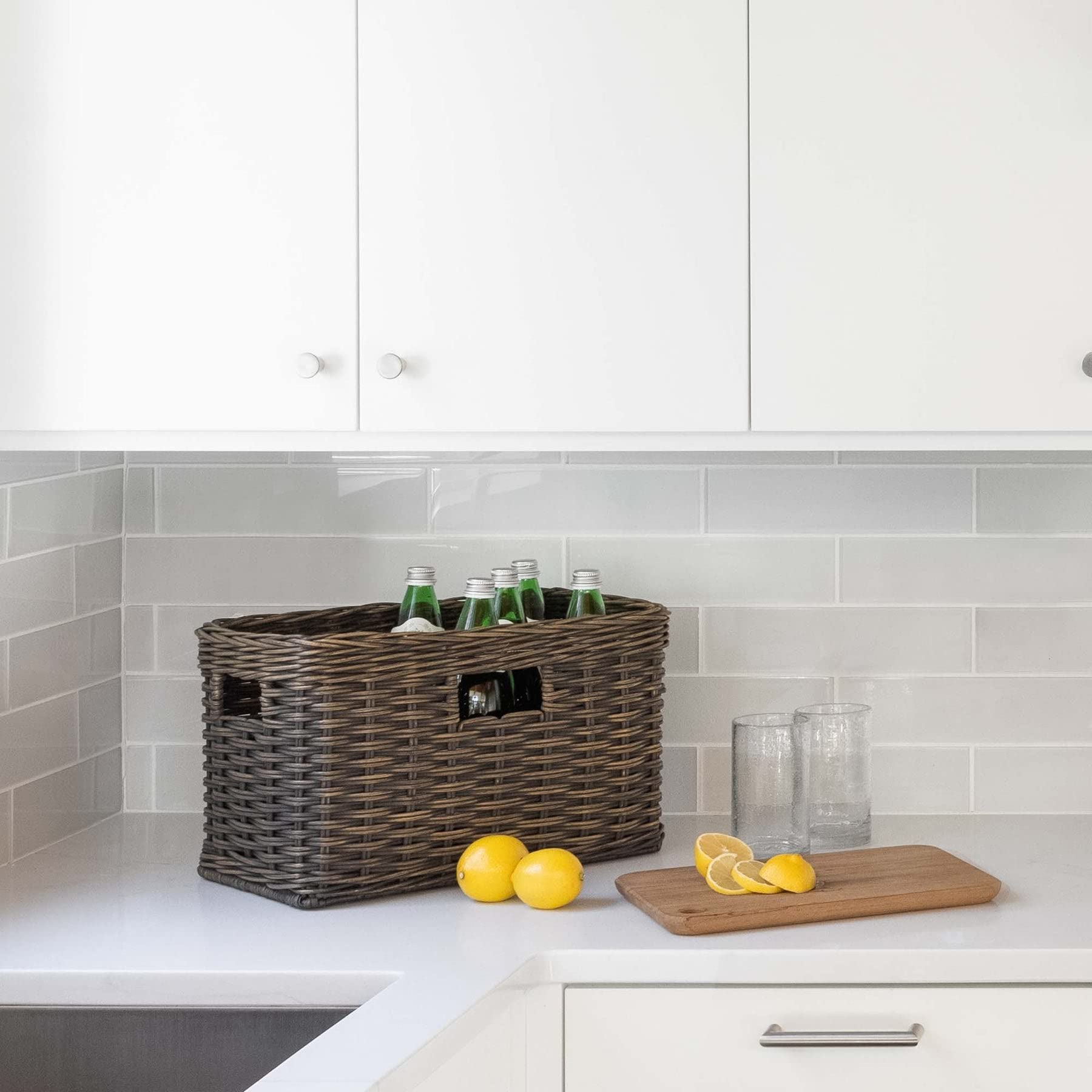 Tall Rectangular Wicker Storage Basket