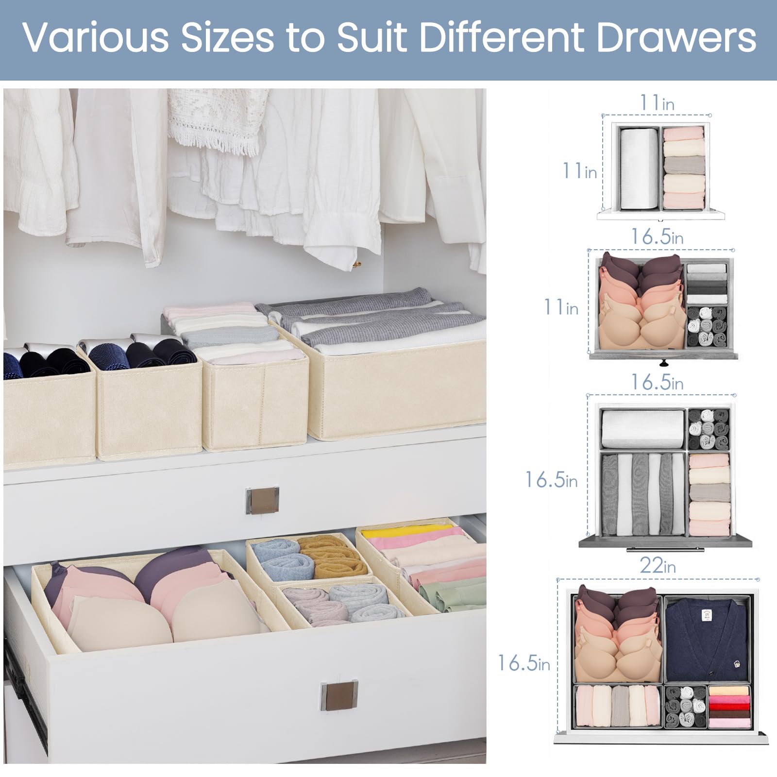 Drawer Organizer Clothes (24 Count)
