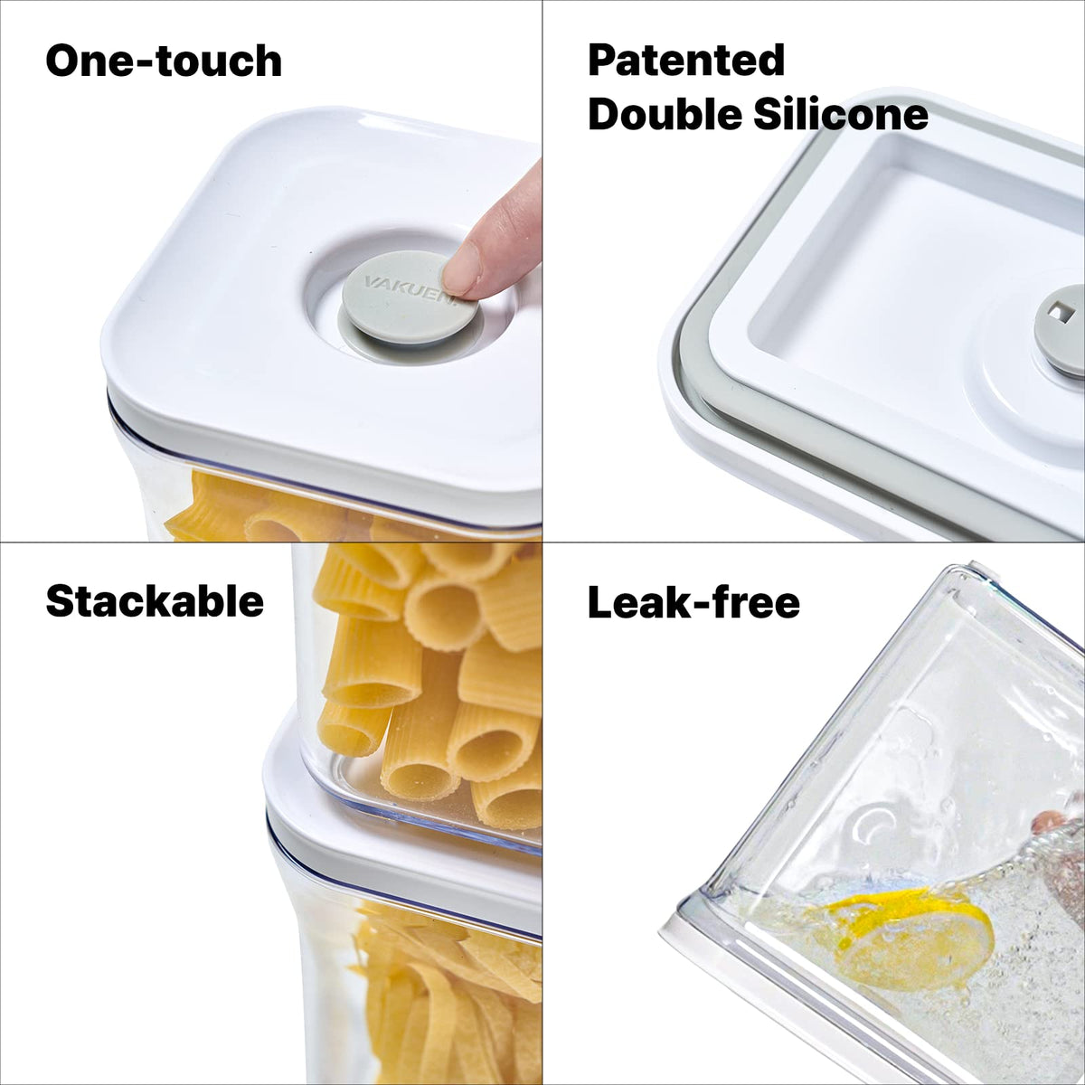 Premium Airtight Food Storage Container. Special Edition Mercury Color 8P