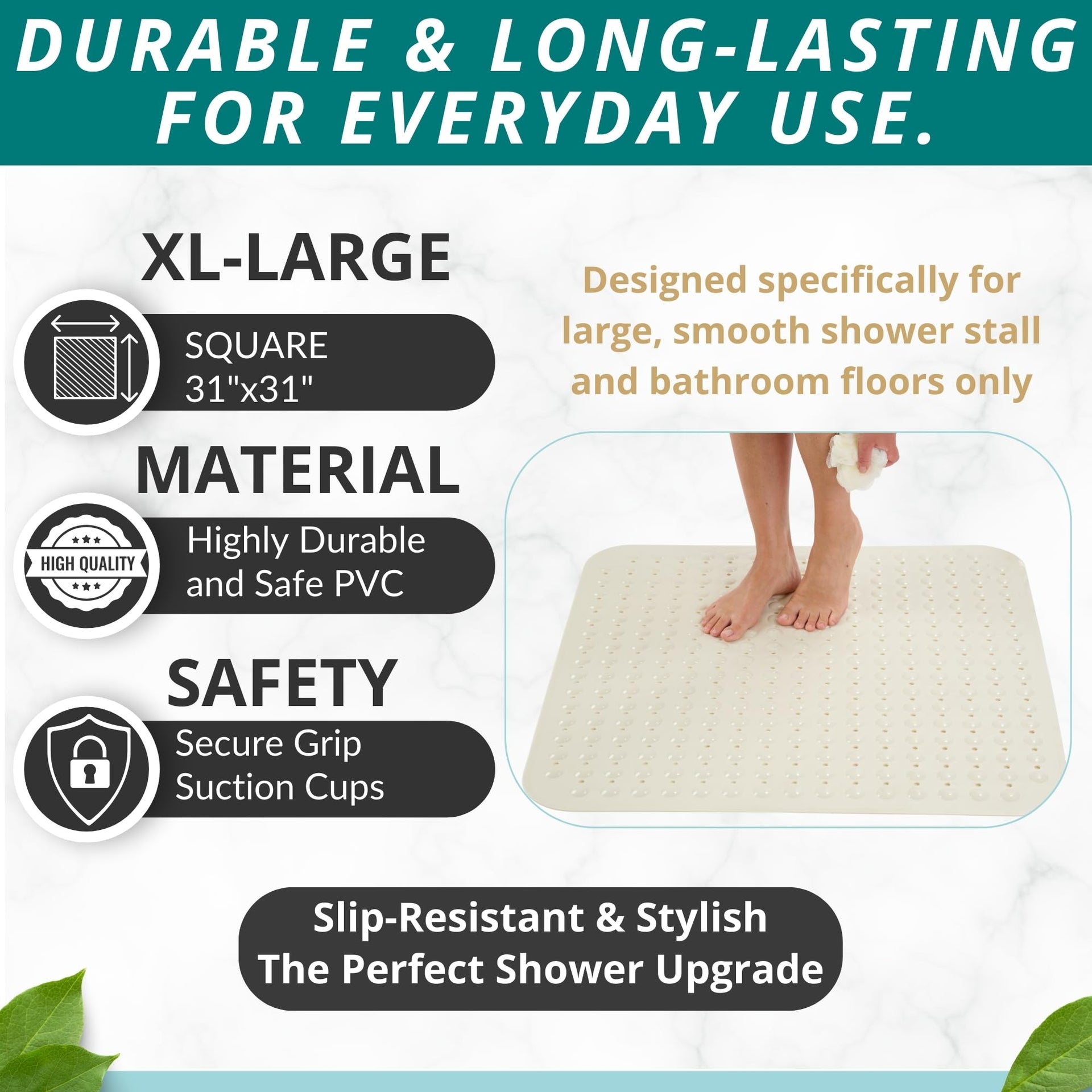 Extra Large Square Non Slip Shower Mat
