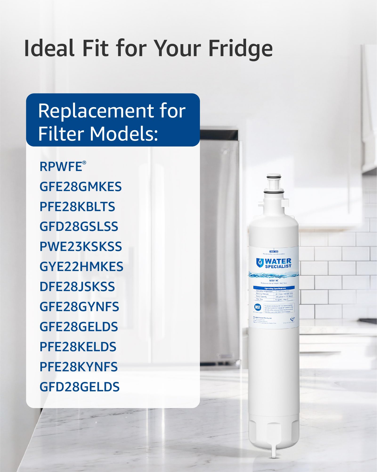 WS619C Water Filter Replacement for GE® RPWFE® (3 Count)