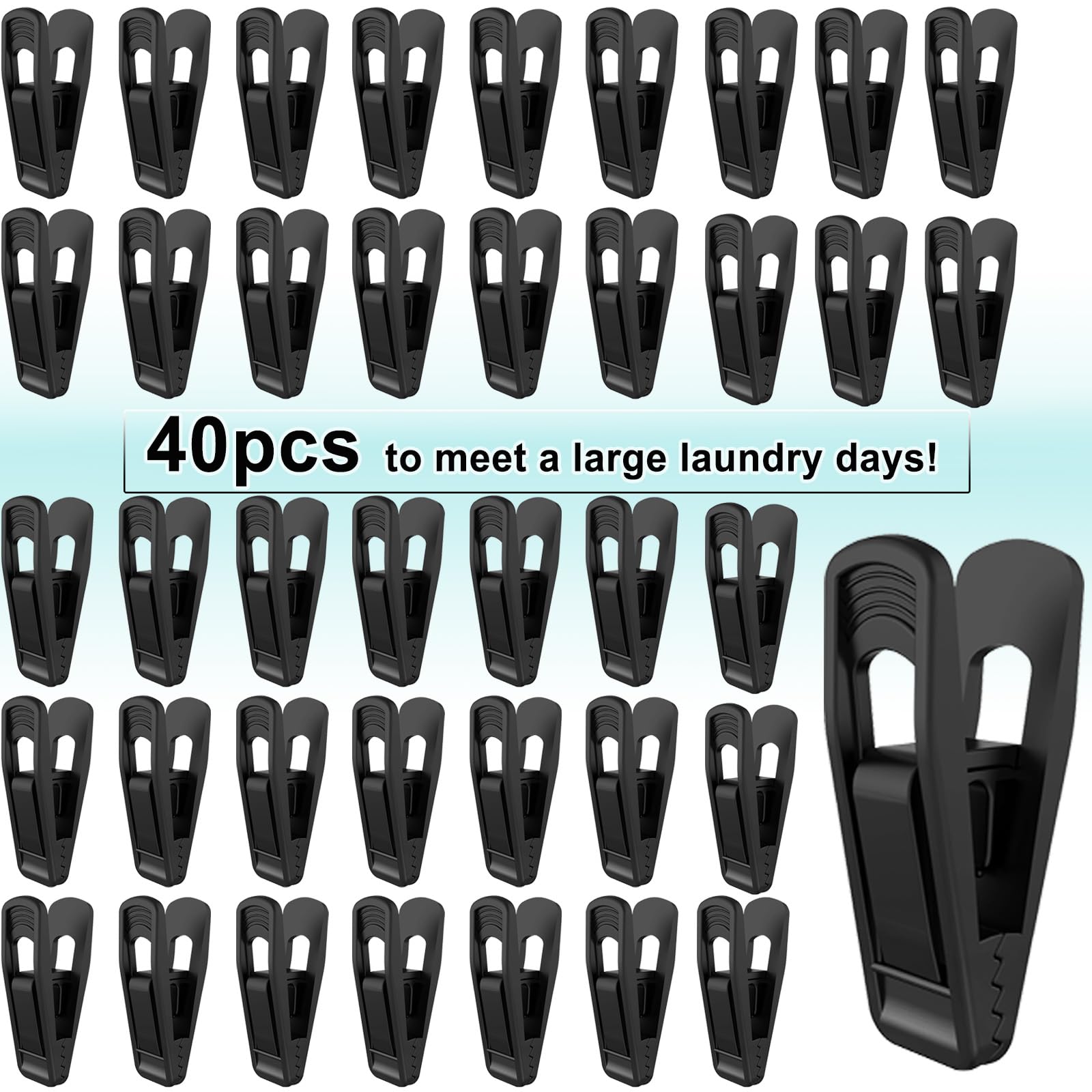 Hanger Clips Perfect for Velvet Hangers (40 Count)