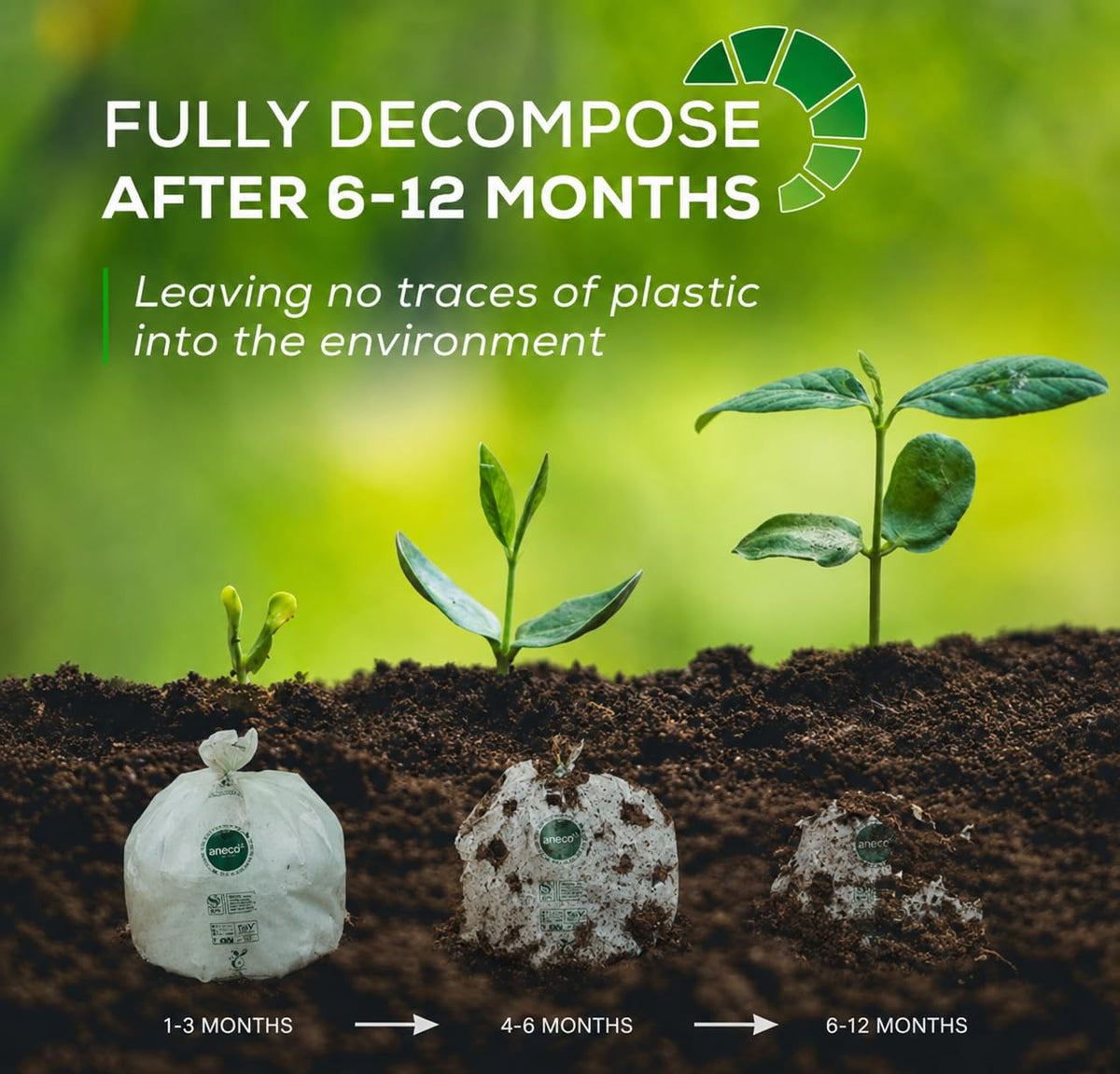 100% Compostable Food Waste Bags 3 Gallon (99.99 Count)