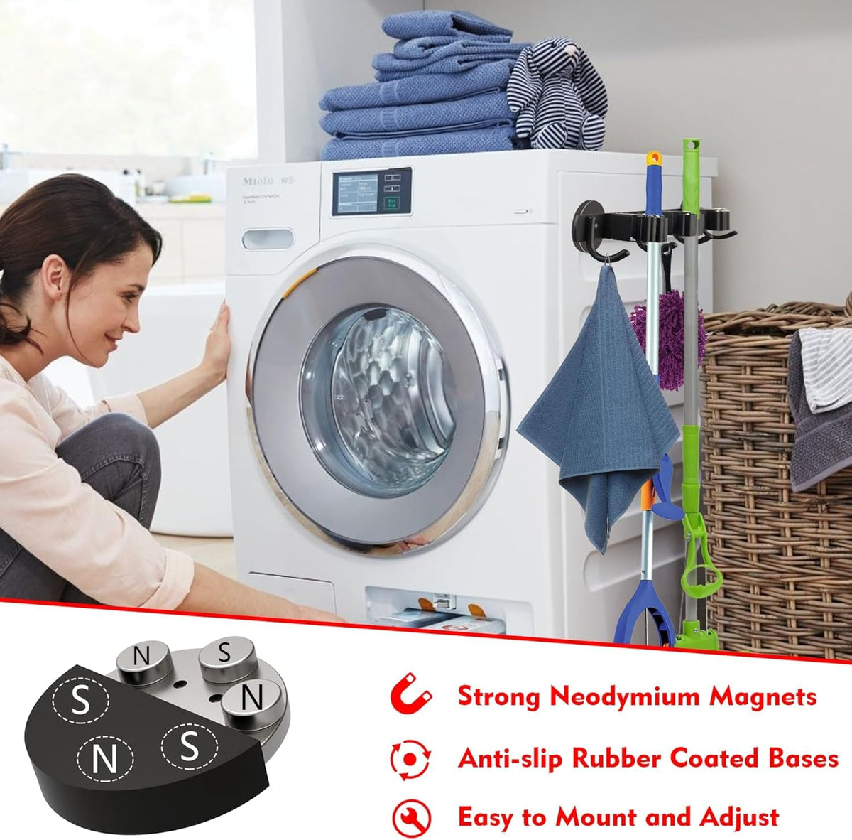 Magnetic Broom Holder (25 Count)