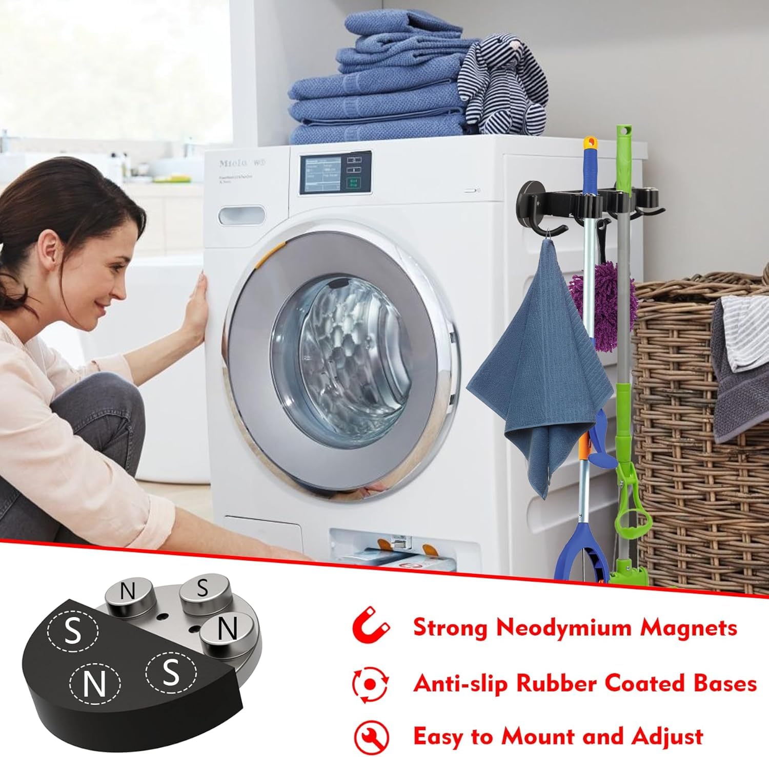 Magnetic Broom Holder (25 Count)