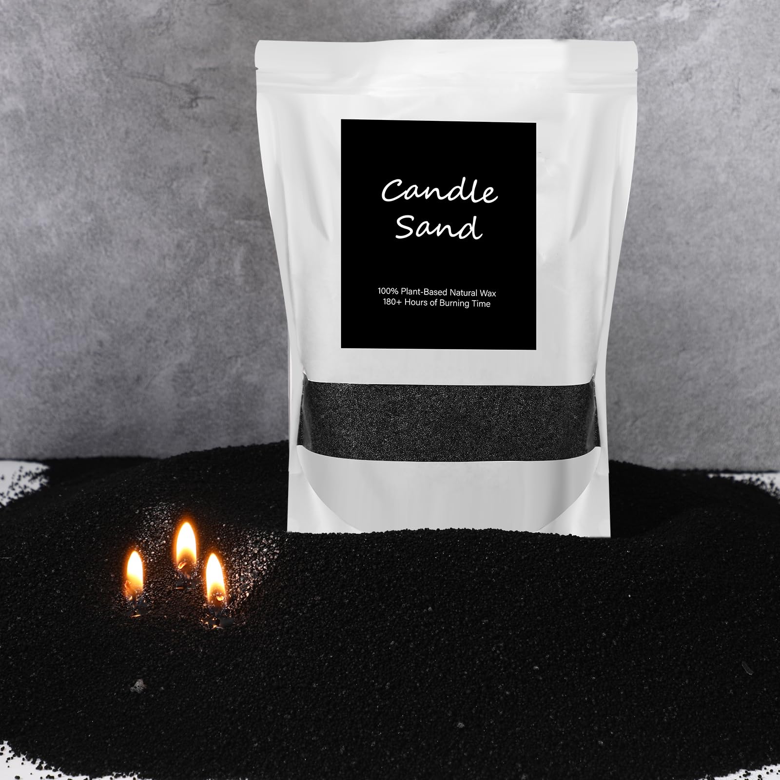 Candle Sand 3.3 lb DIY Pearled Candle Making Kit Included 20 Pcs Wicks and Refillable Beaded Wax Sand Beaded Wax Gift with Wicks Self Extinguish for Home Wedding Party Women (21 Count)