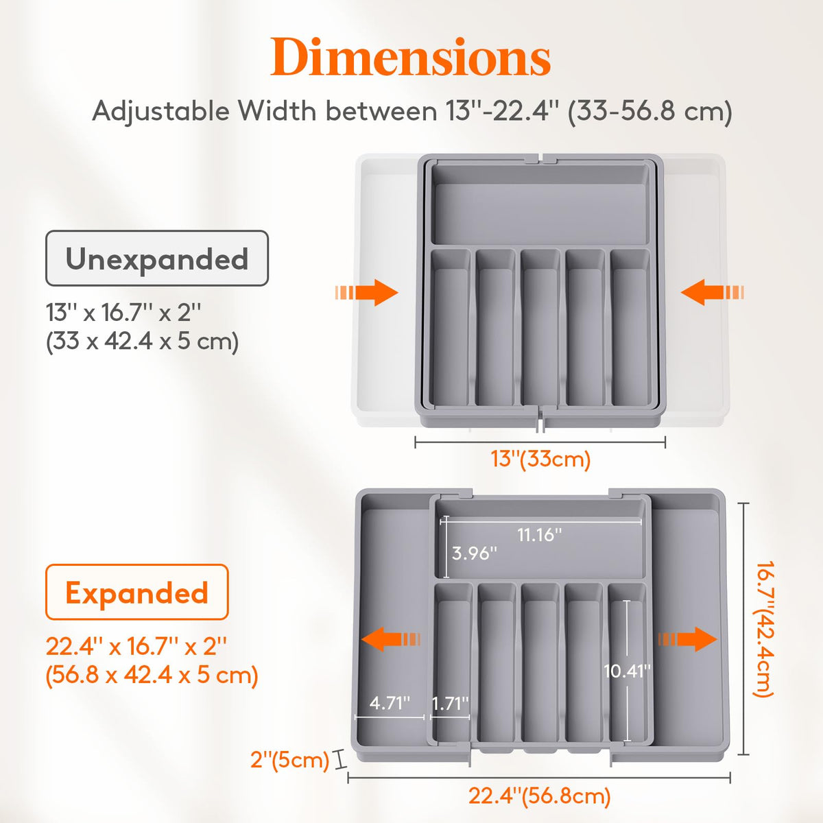 Extra Large Silverware Drawer Organizer