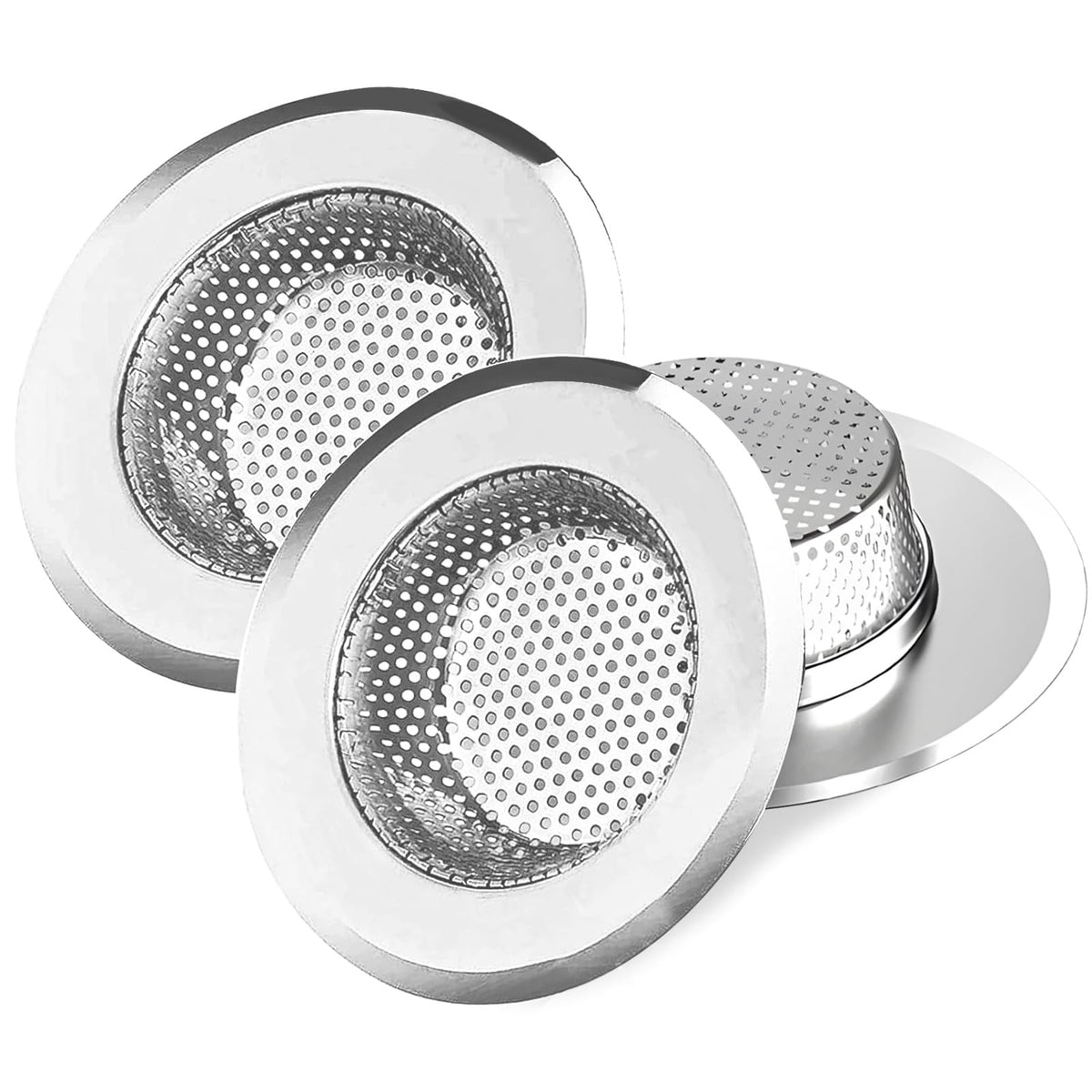 3pcs Heavy Duty Stainless Steel Slop Basket Filter Trap (3 Count)
