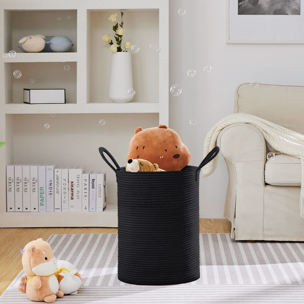 58L Tall Woven Laundry Basket Hamper