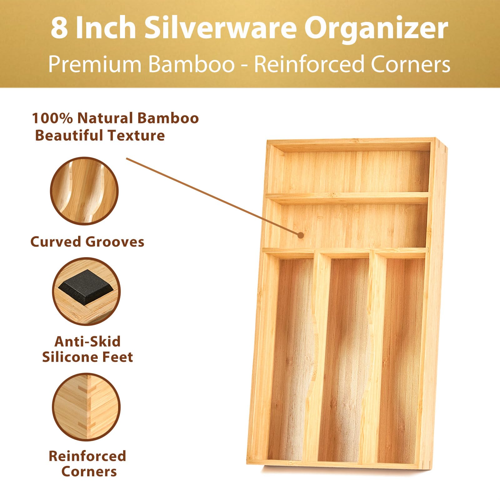 Bamboo Kitchen Drawer Organizer