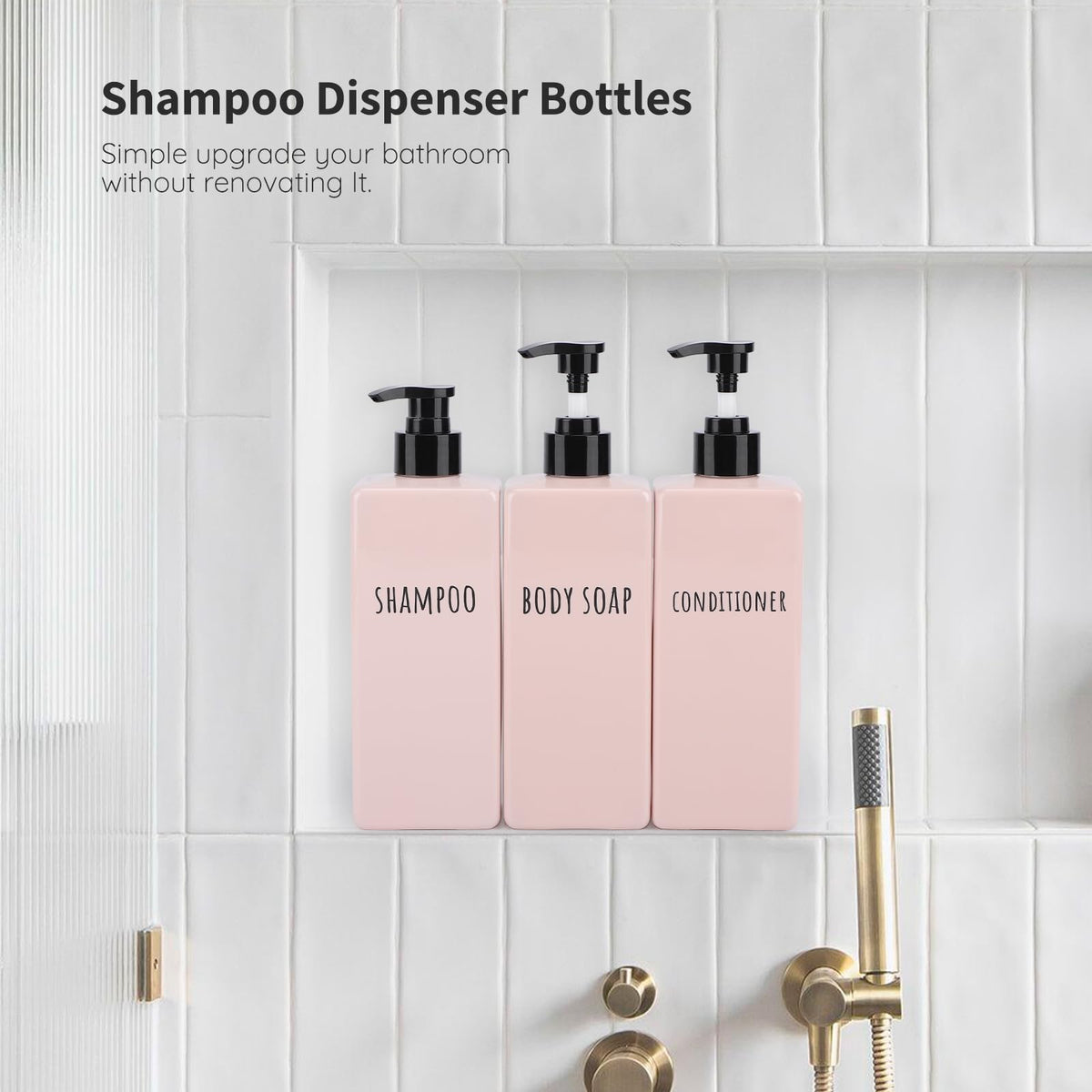 Refillable Shampoo and Conditioner Bottles (3 Count)