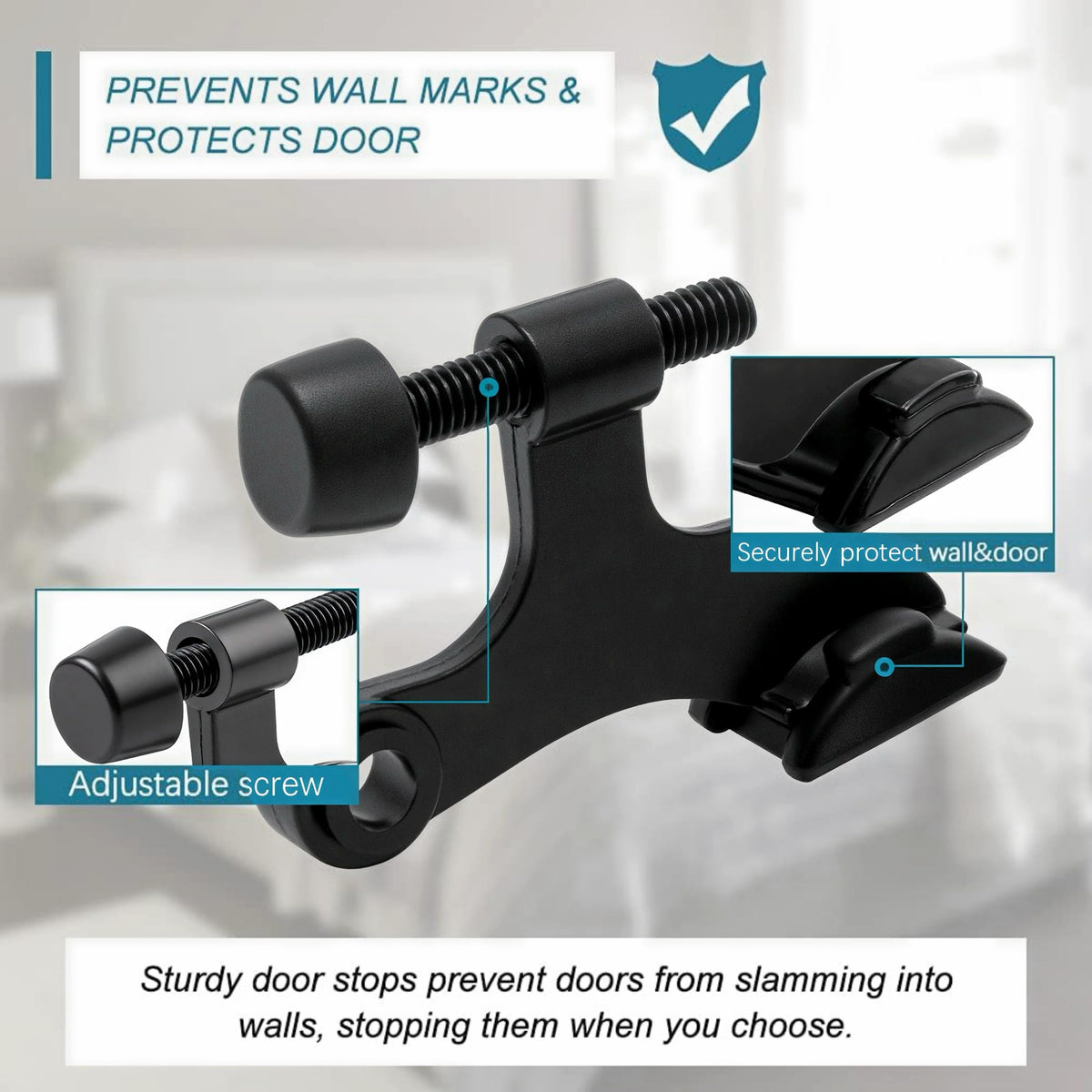 8 Pack Hinge Pin Black Door Stopper (8 Count)