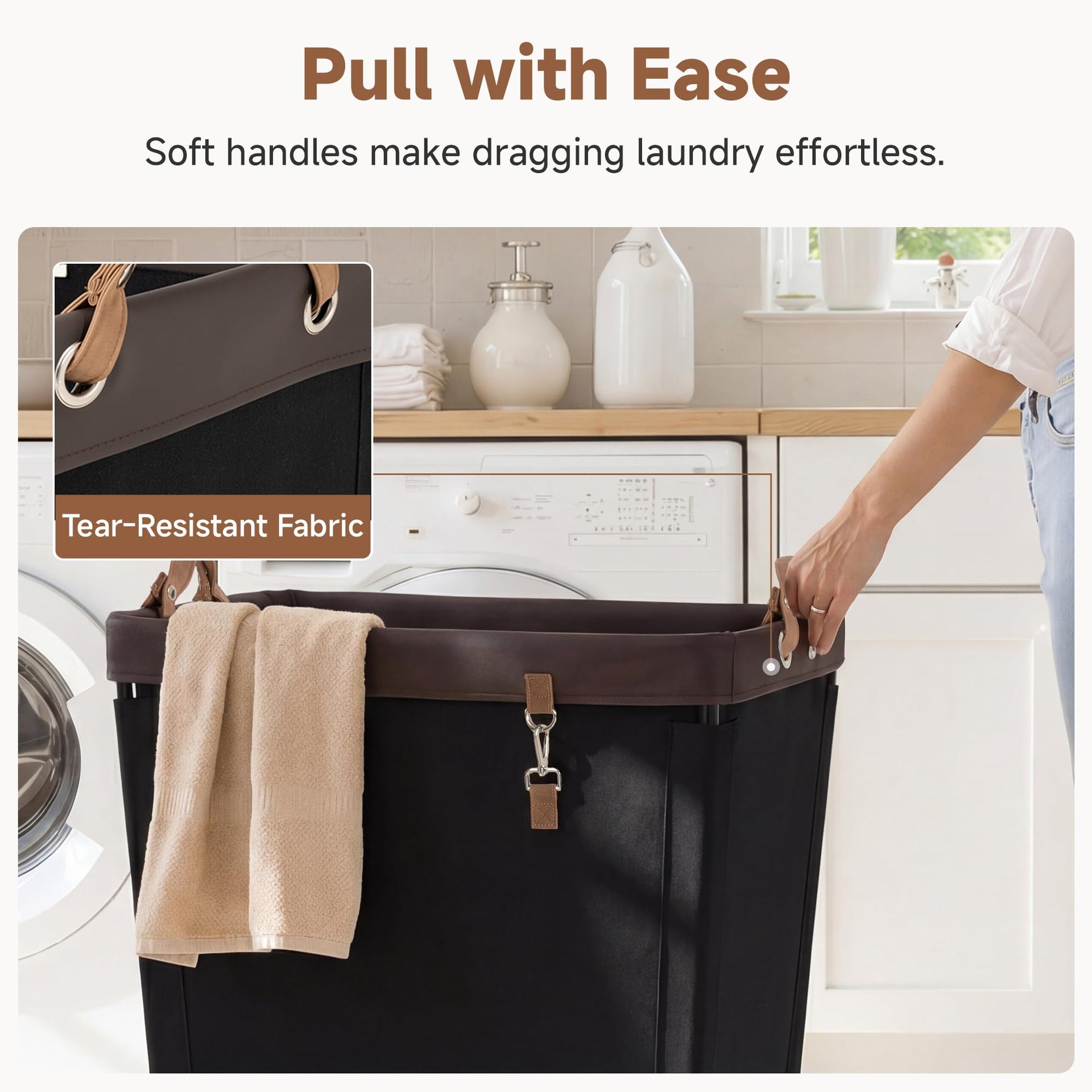 210L Laundry Basket with Wheels