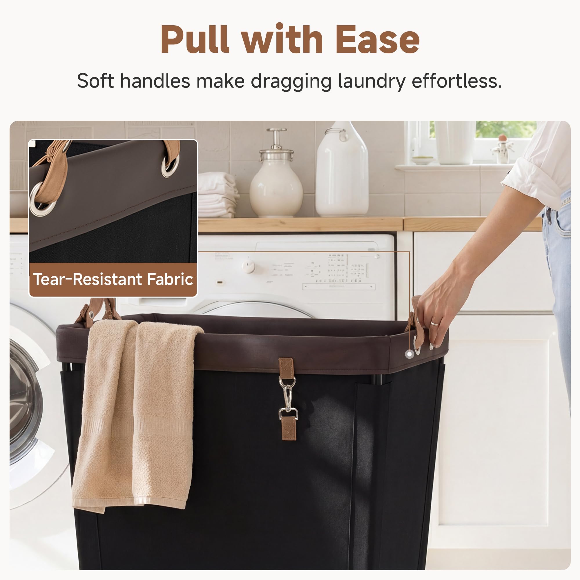210L Laundry Basket with Wheels