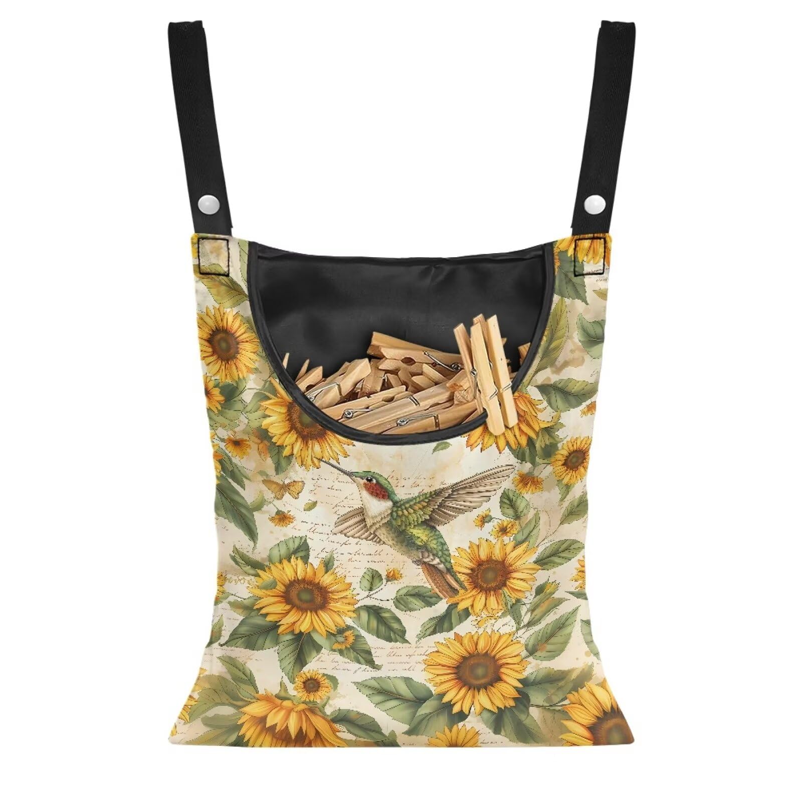 Hummingbird Laundry Clothespin Bag Clothespin Storage Hanger Bag with a Large Opening