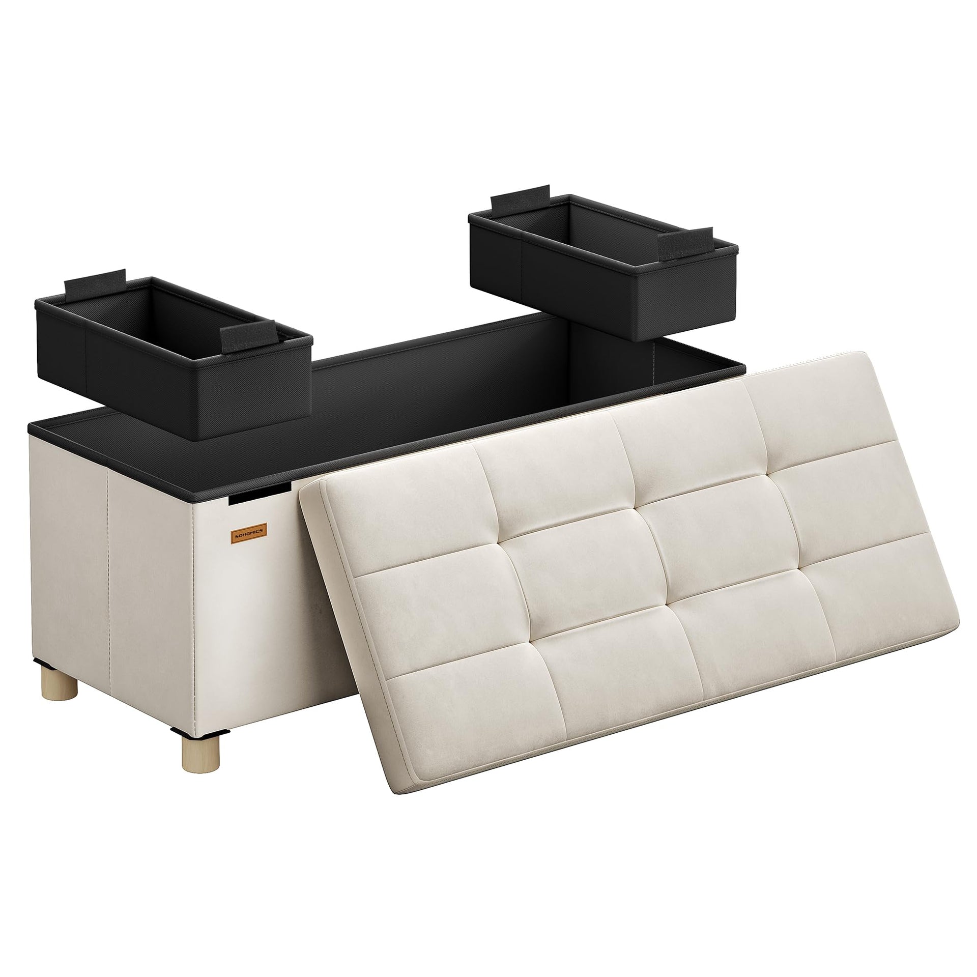 Storage Ottoman Bench with Legs