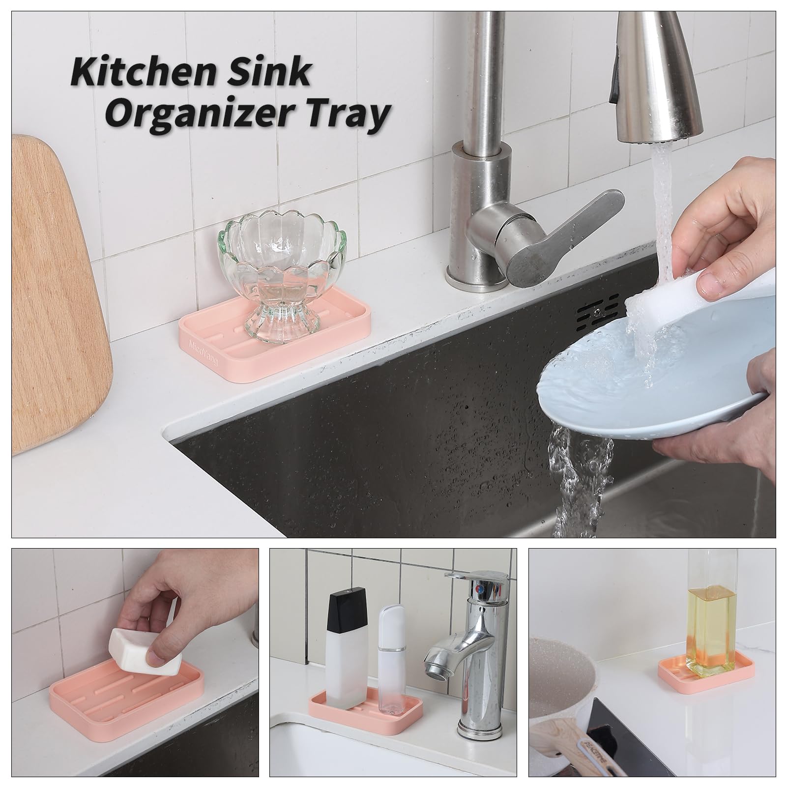 Silicone Kitchen Sink Organizer Tray for Multiple Usage