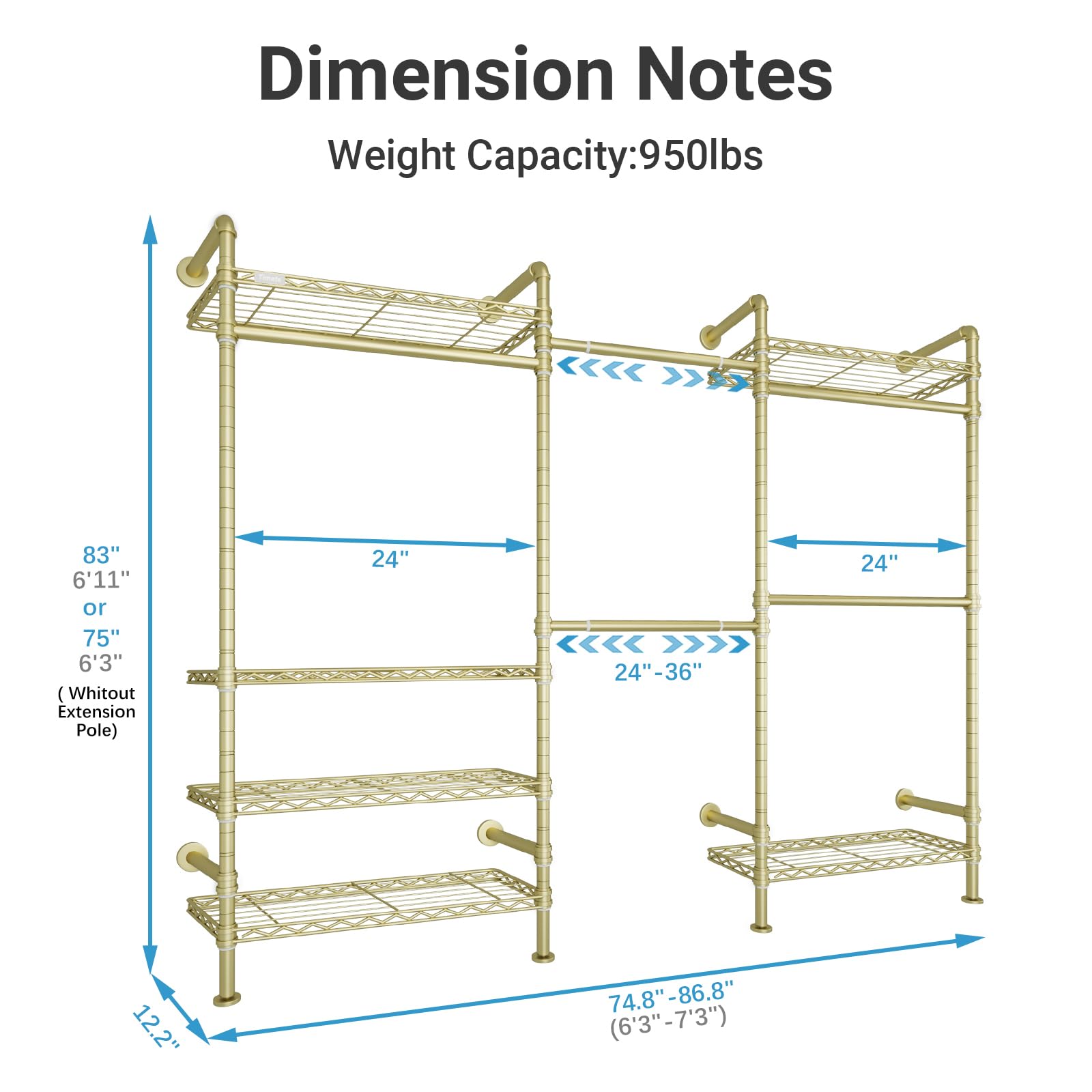 F3 Garment Rack Heavy Duty Clothes Rack for Hanging Clothes