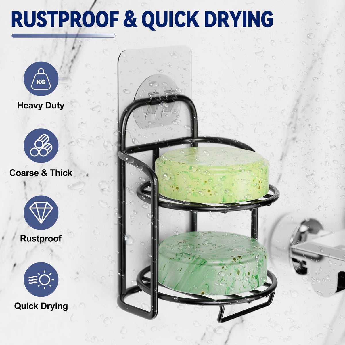 2 Tier Shower Soap Shampoo Bar Holder (2 Count)
