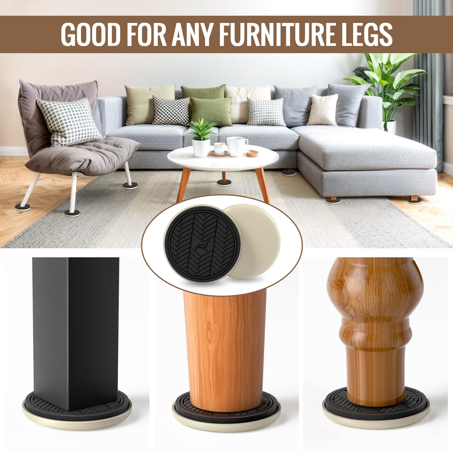 Furniture Sliders for Carpet (4 Count)