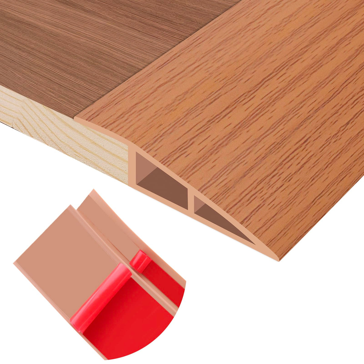 Floor Transition Strip Self Adhesive Vinyl Door Threshold Strip (6.6 Foot)