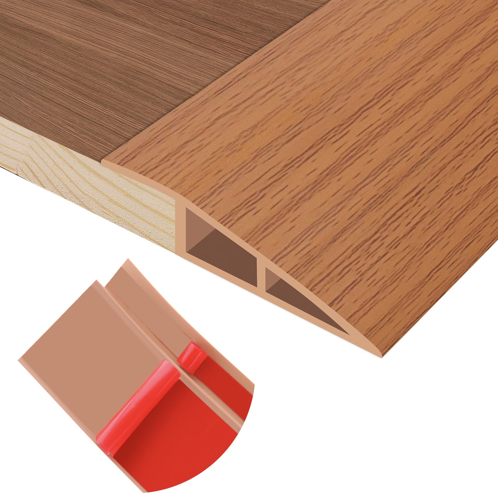 Floor Transition Strip Self Adhesive Vinyl Door Threshold Strip (6.6 Foot)