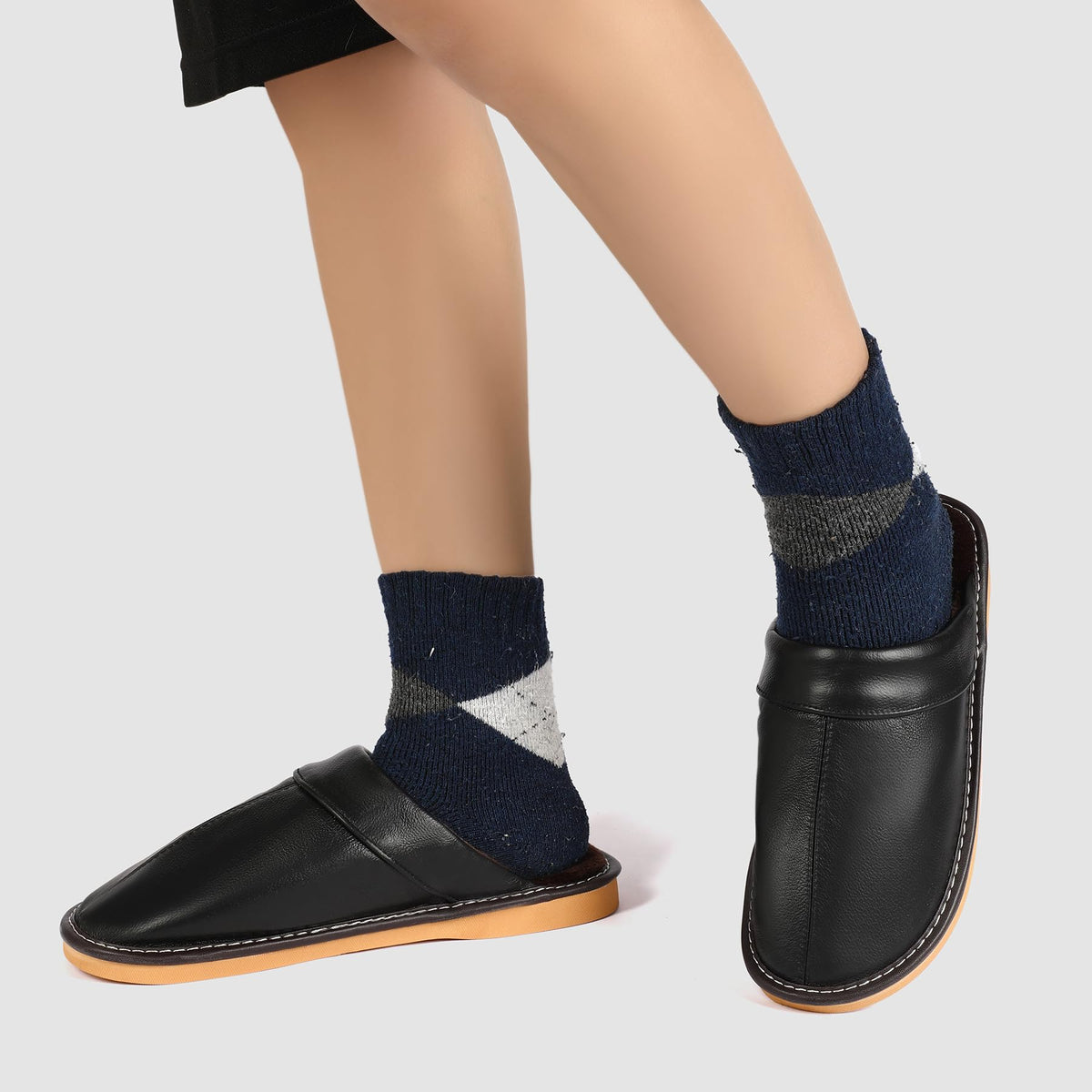 Genuine Leather Slippers for Women Men