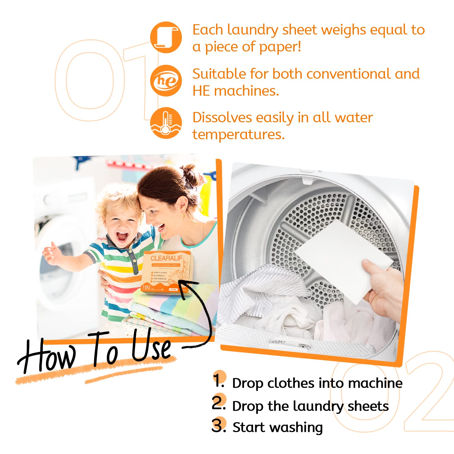 Laundry Detergent Sheets Up to 160 Loads (80 Count)