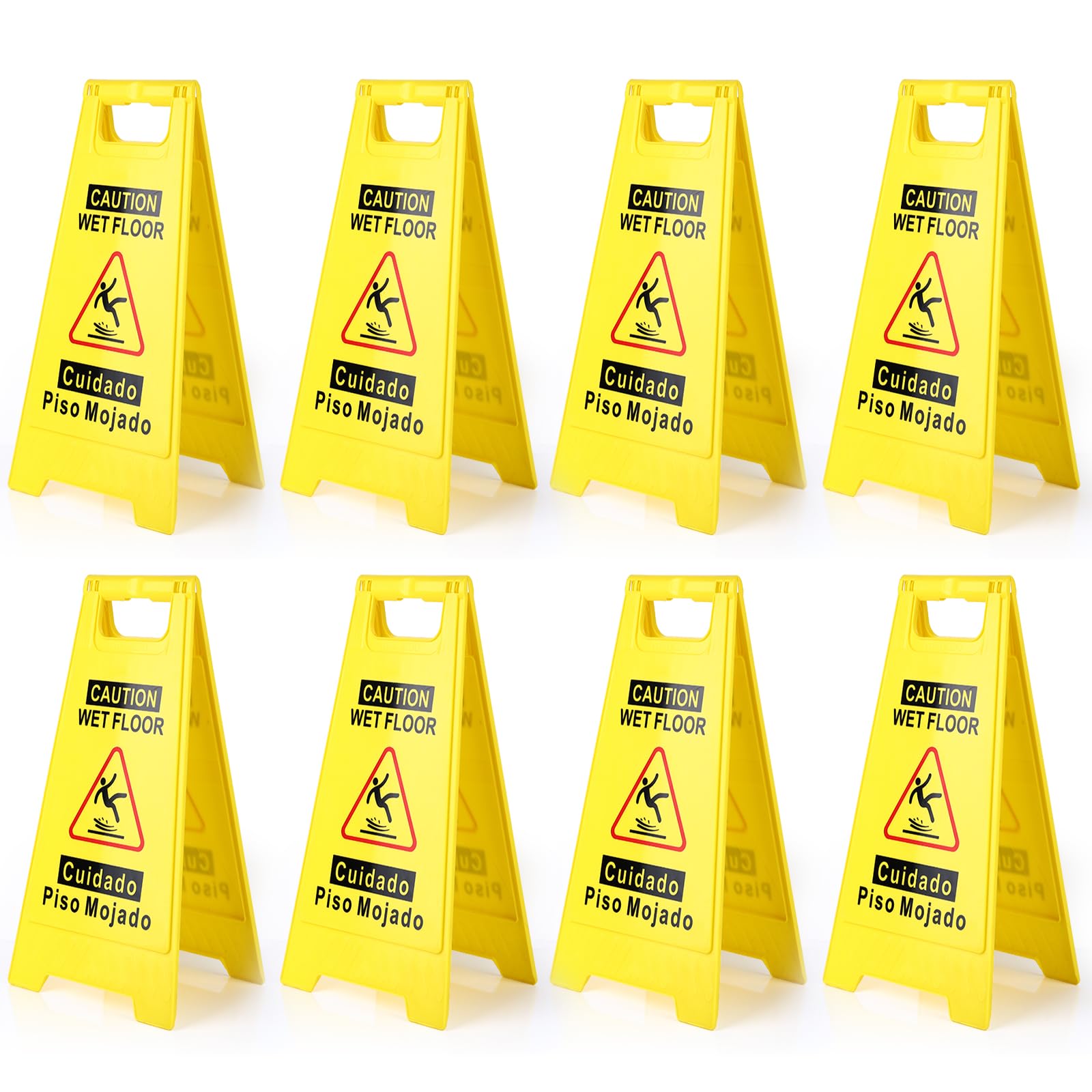 8 Pack Caution Wet Floor Sign (8 Count)