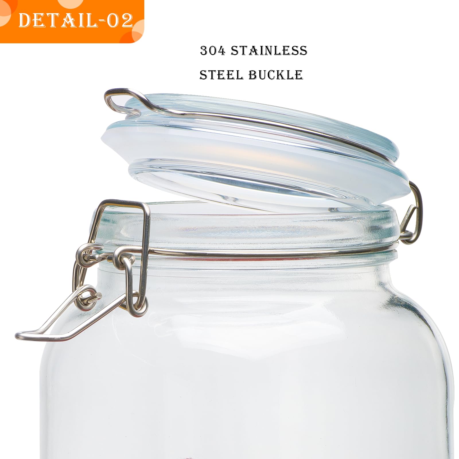 Large Glass Storage Containers with Airtight Lids 78oz 3 Pack (3 Count)