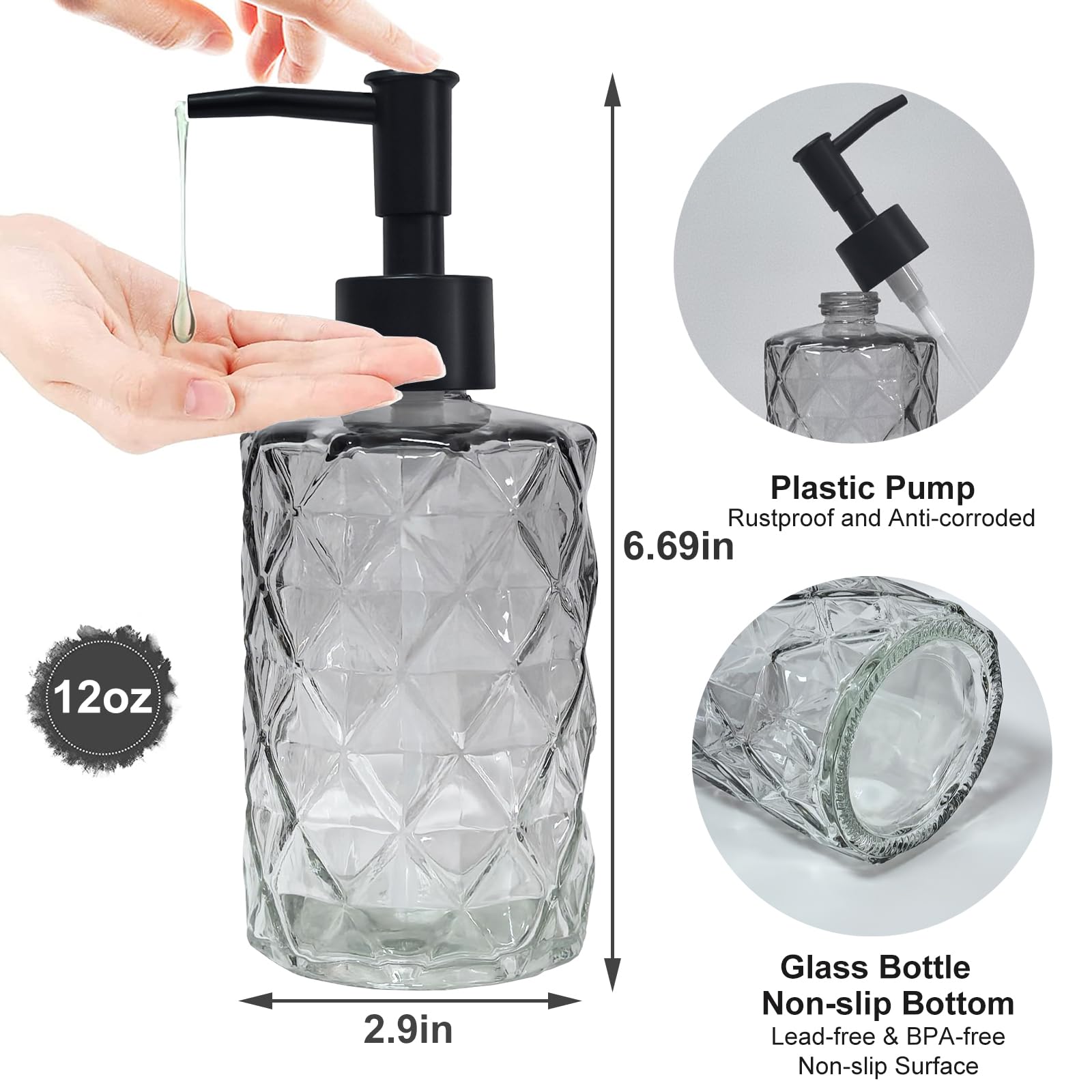 Crystal Glass Soap Dispenser