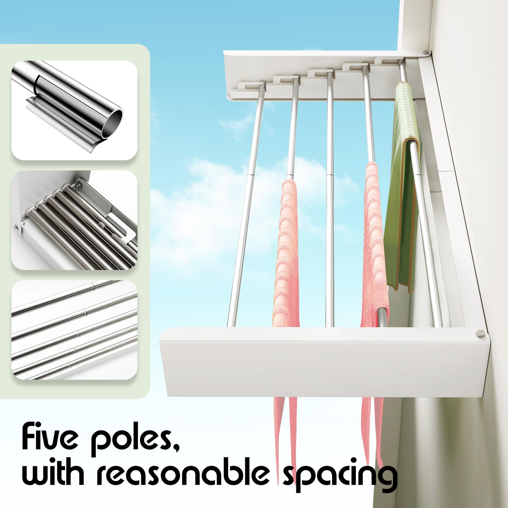 Clothes Drying Rack Wall Mounted 32“
