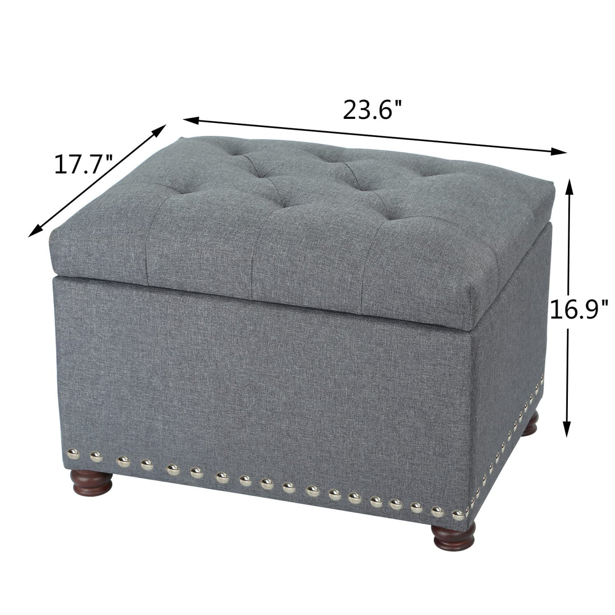 Storage Ottoman Bench Rectangular Fabric Organization Foot Rest