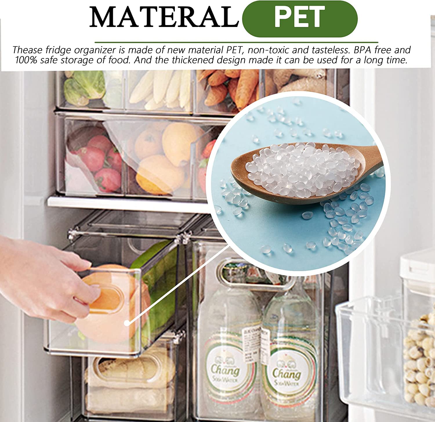 Clear Drawer Organizer with 3 Dividers