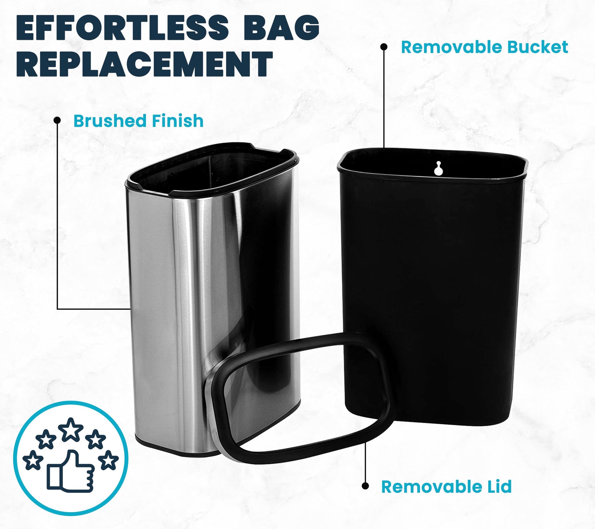 Stainless Steel Open Top Trash Can 10.5 Gallon