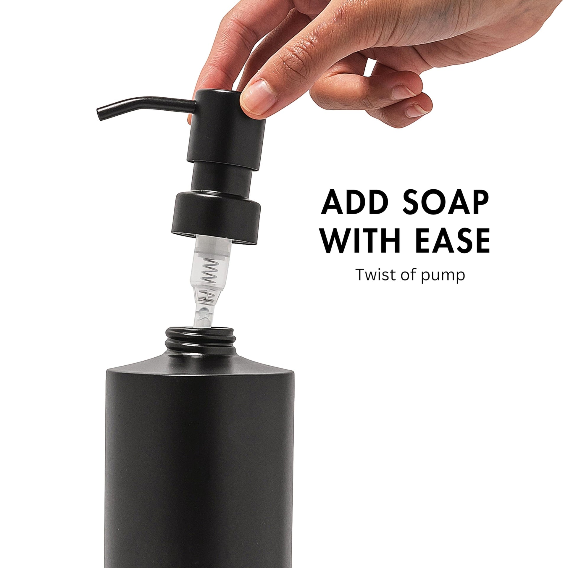 Black Round Stainless Steel Soap Dispenser