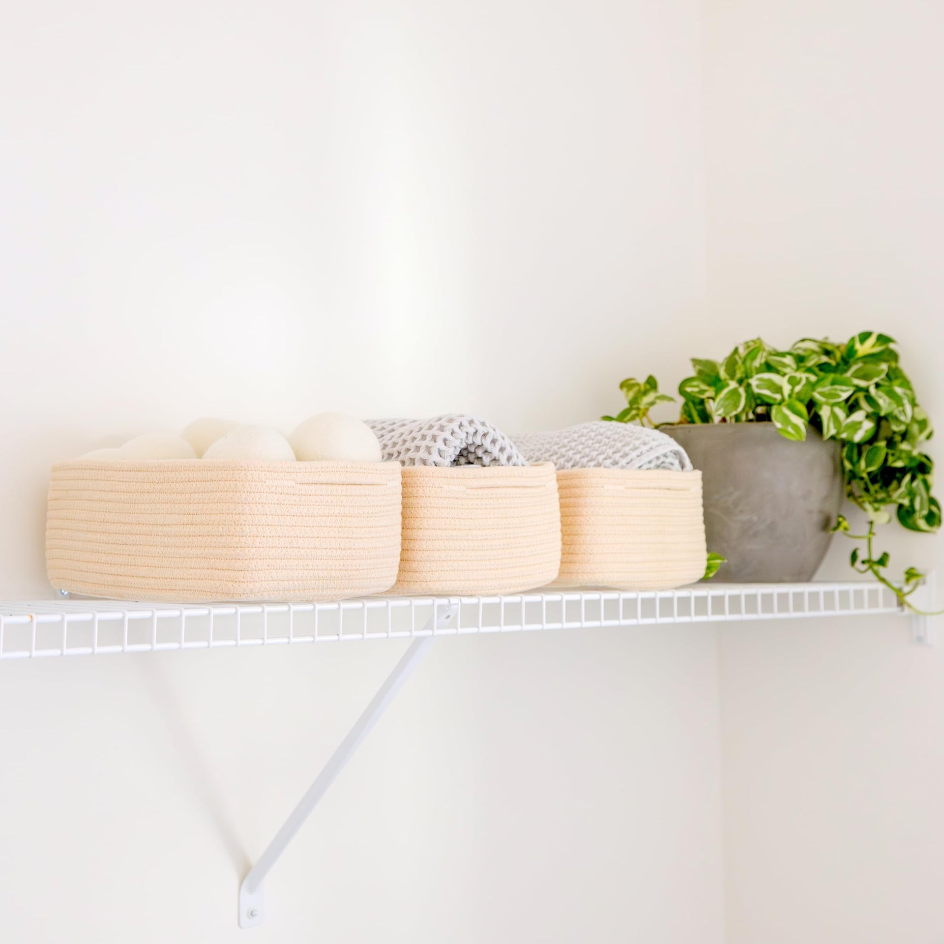11.8"x8"x4.5” Storage Baskets for Shelves 3 Pack (3 Count)