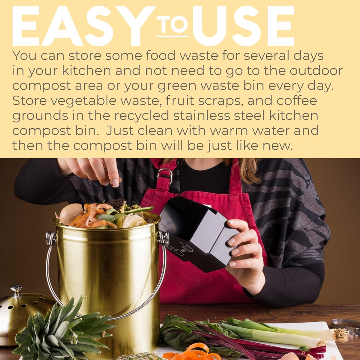 Kitchen Compost Bin for Kicthen Countertops