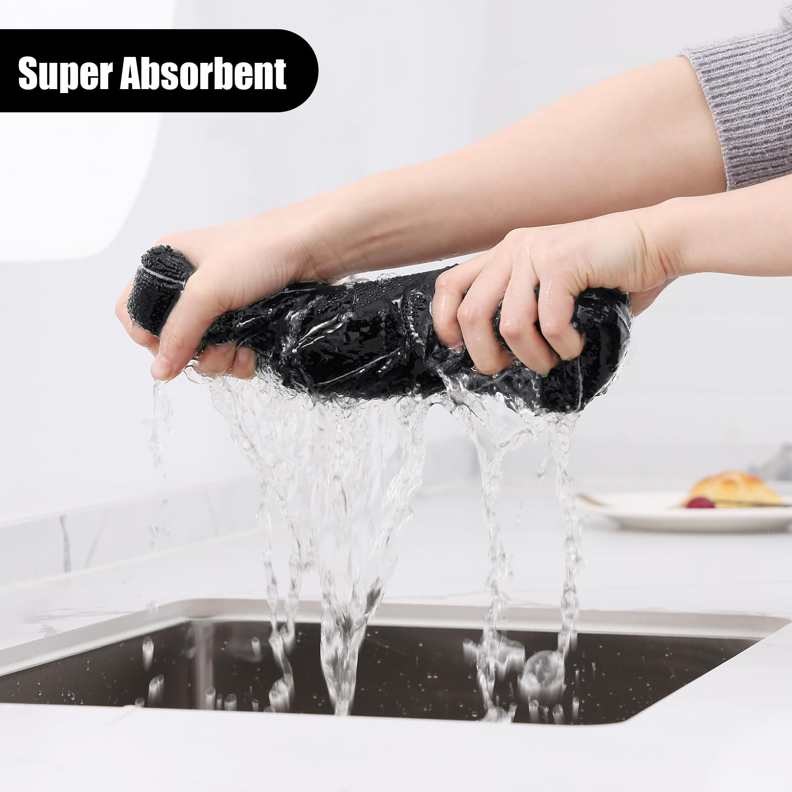 Microfiber Kitchen Towels and Dishcloths Sets (12 Count)